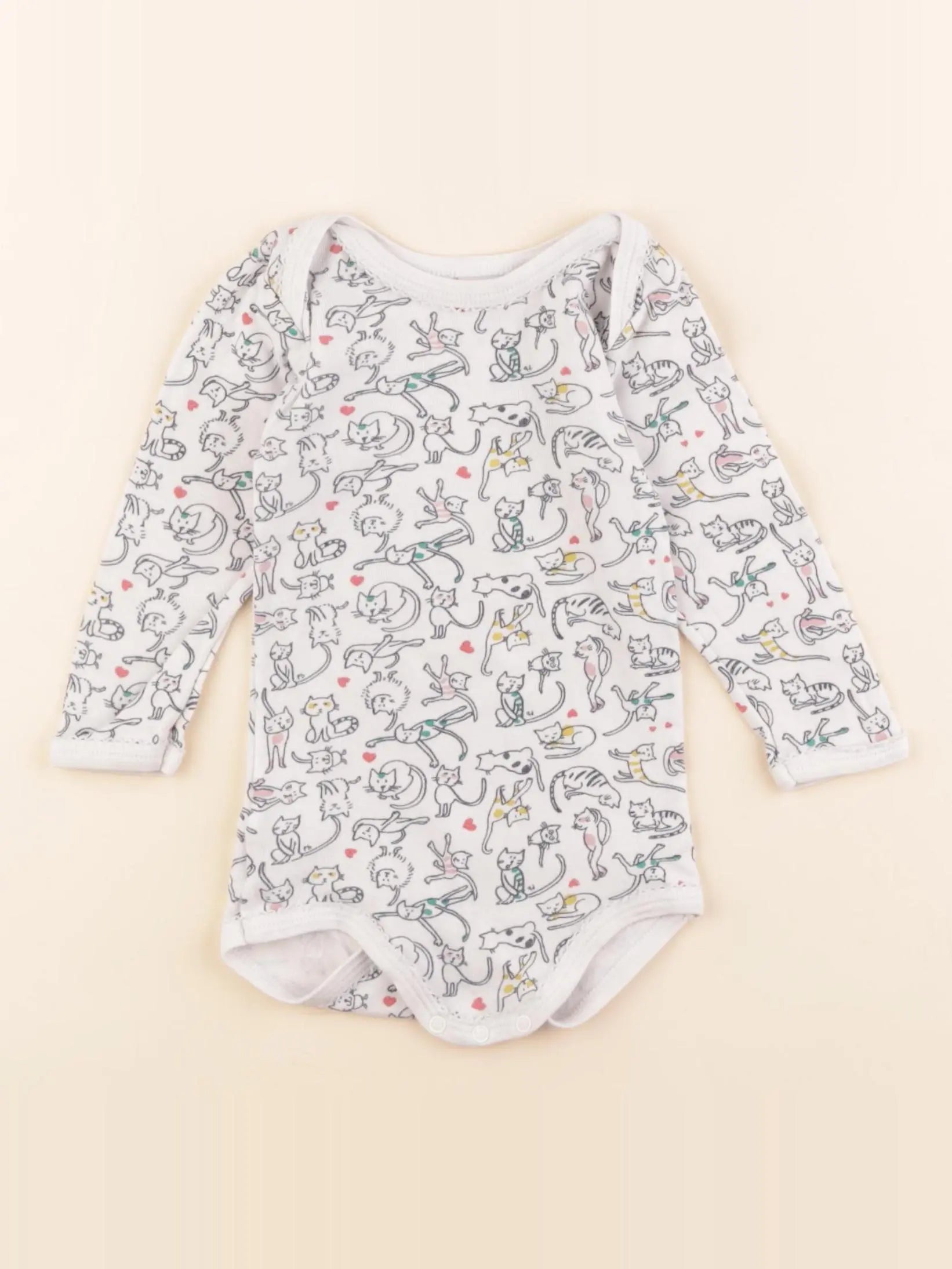 Petit Bateau - body blanc, bleu - 12 mois