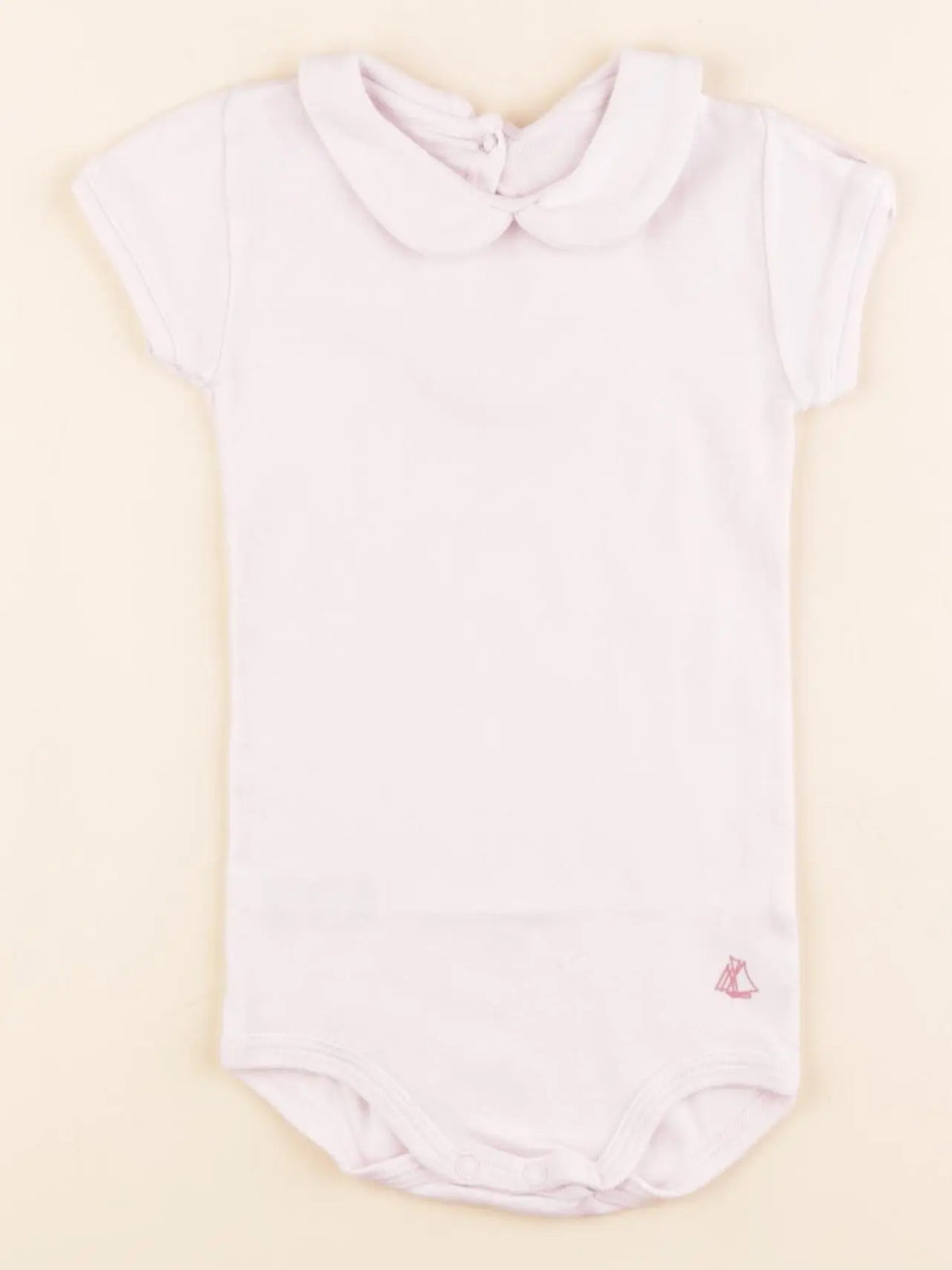 Petit Bateau - body à col rose - 12 mois