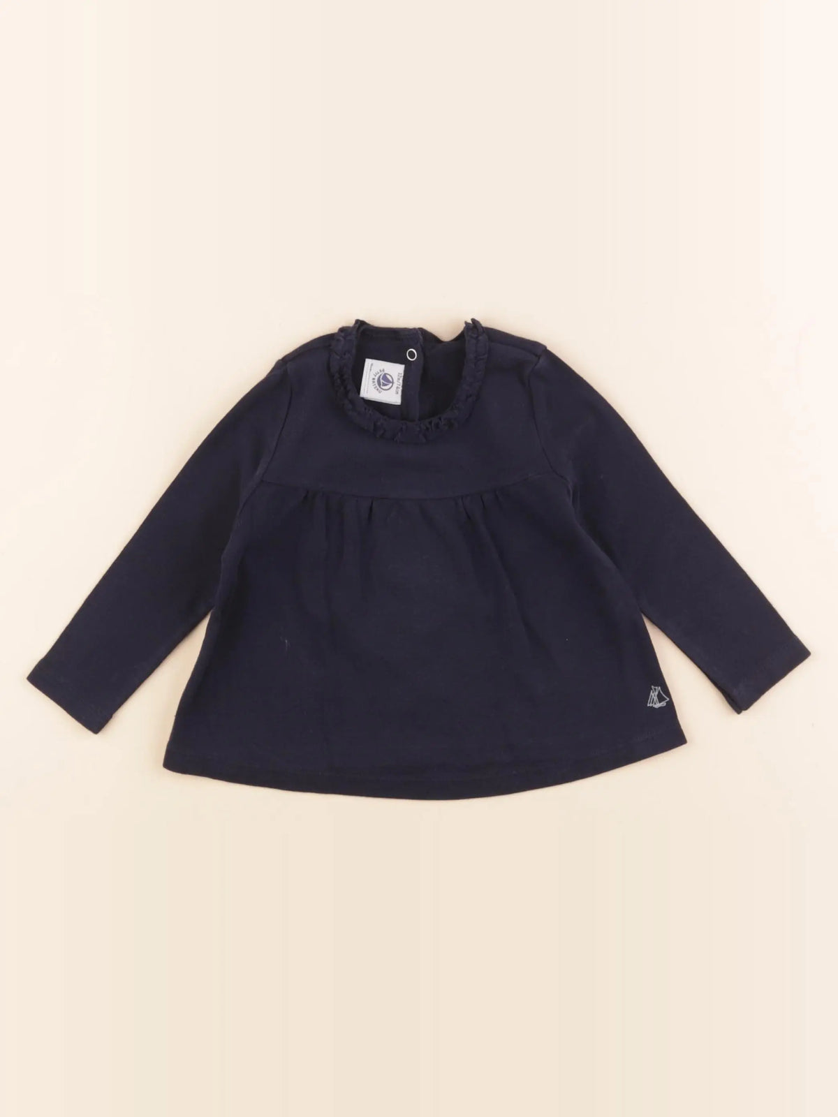 Petit Bateau - tee-shirt bleu - 12 mois