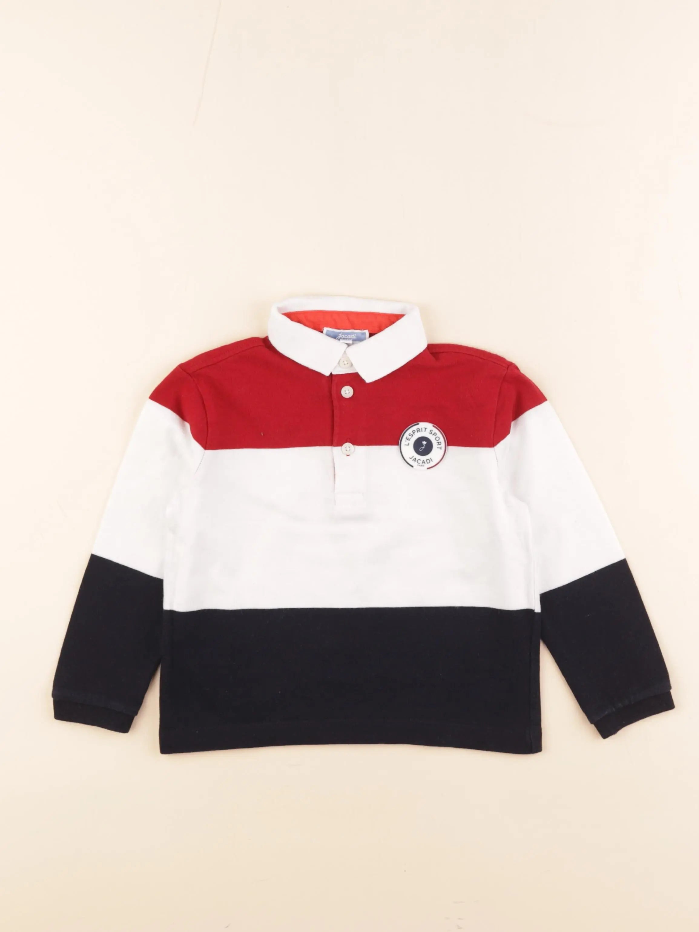 Jacadi - polo rouge, bleu - 3 ans