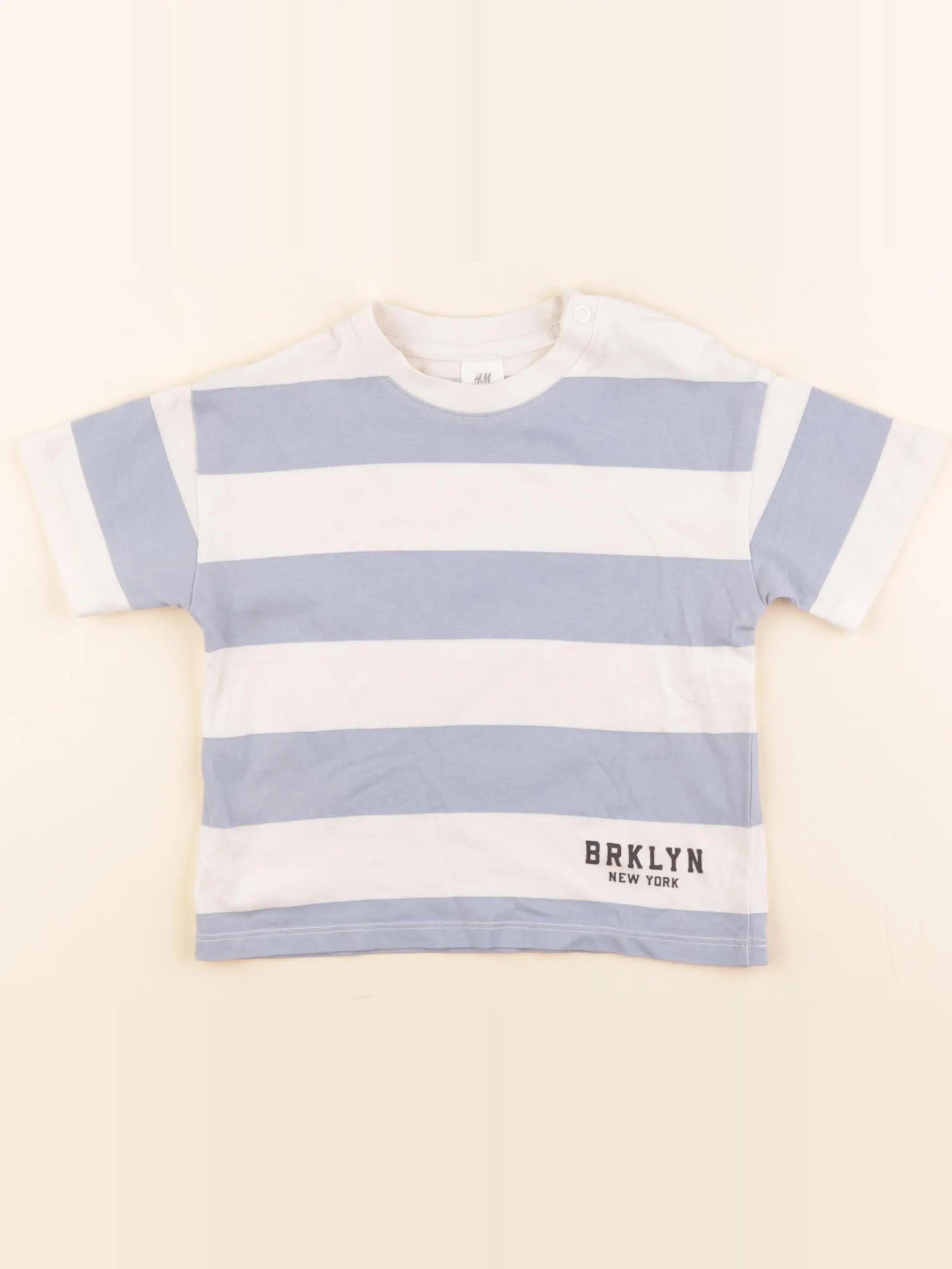 H&M - tee-shirt bleu - 12/18 mois