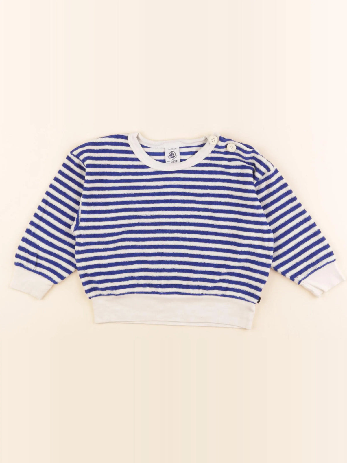 Petit Bateau - sweat bleu - 24 mois