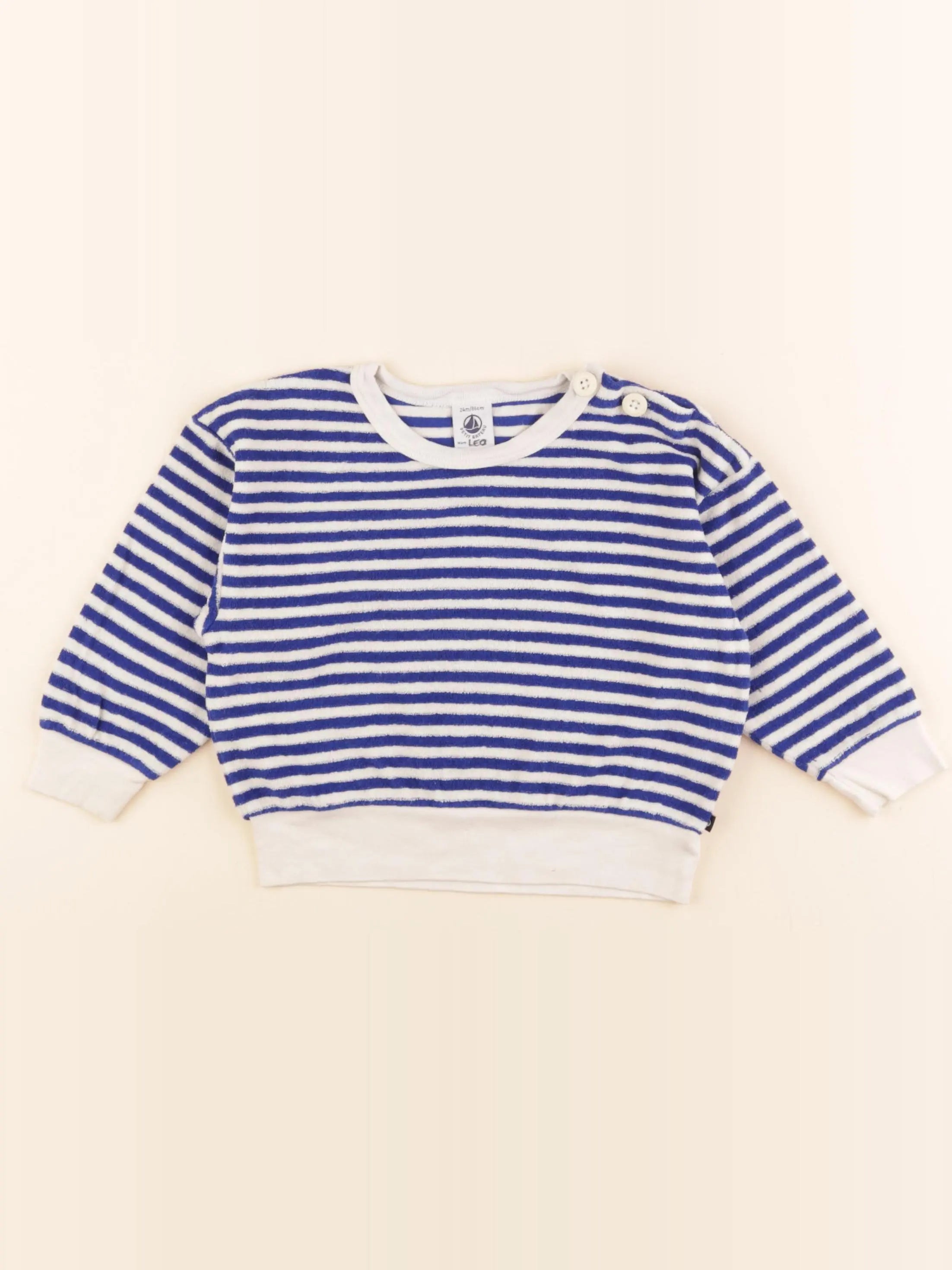 Petit Bateau - sweat bleu - 24 mois