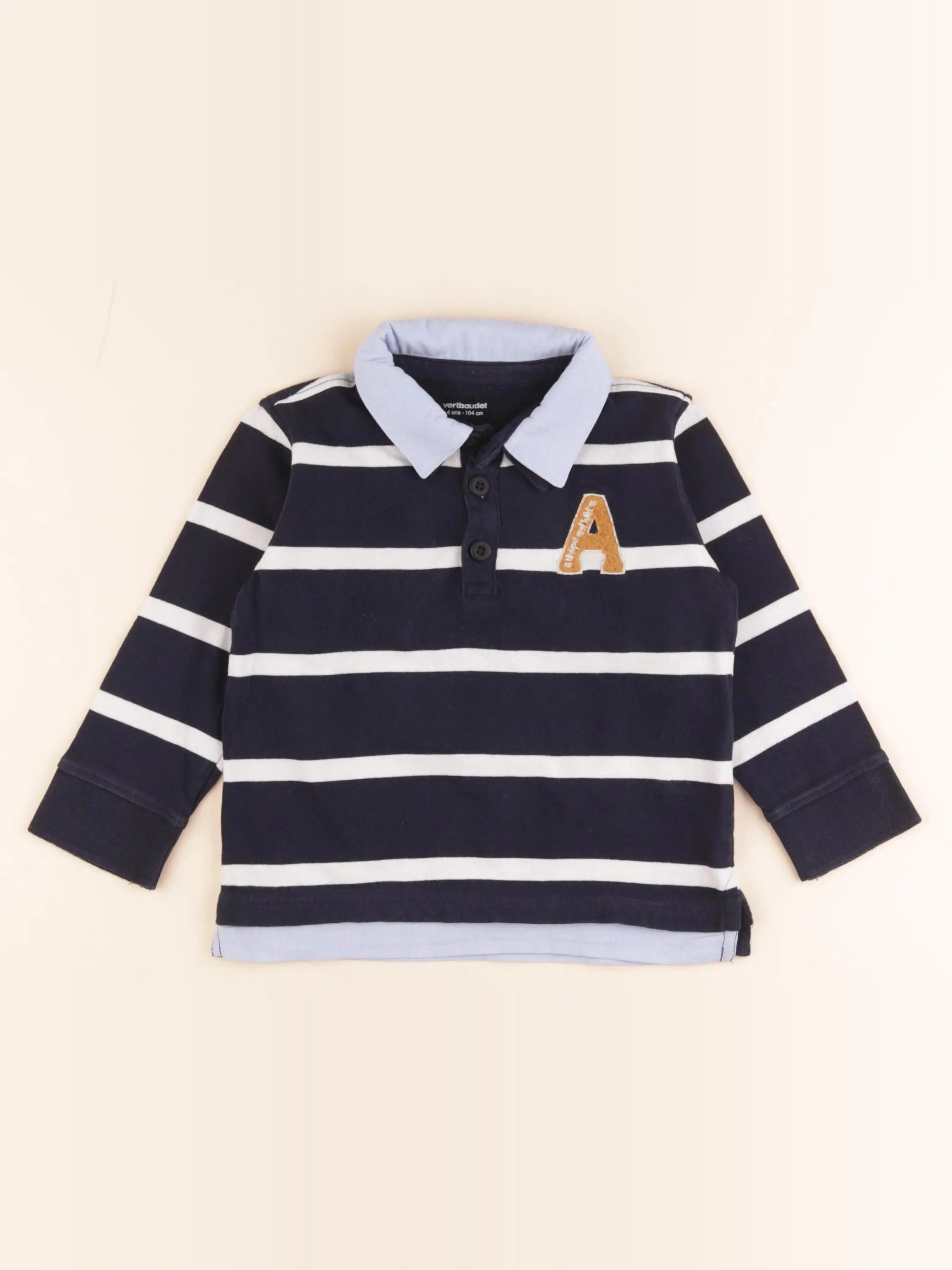Vertbaudet - polo bleu - 4 ans