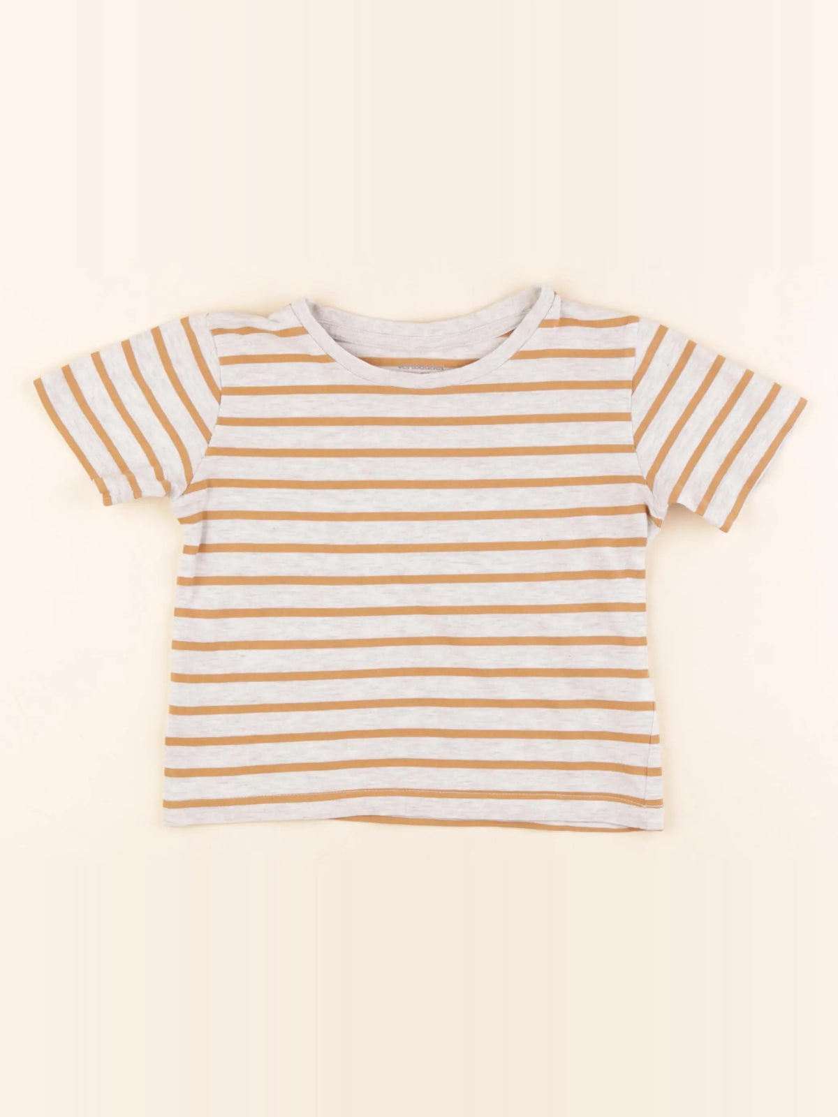 Vertbaudet - tee-shirt coton beige, gris - 4 ans