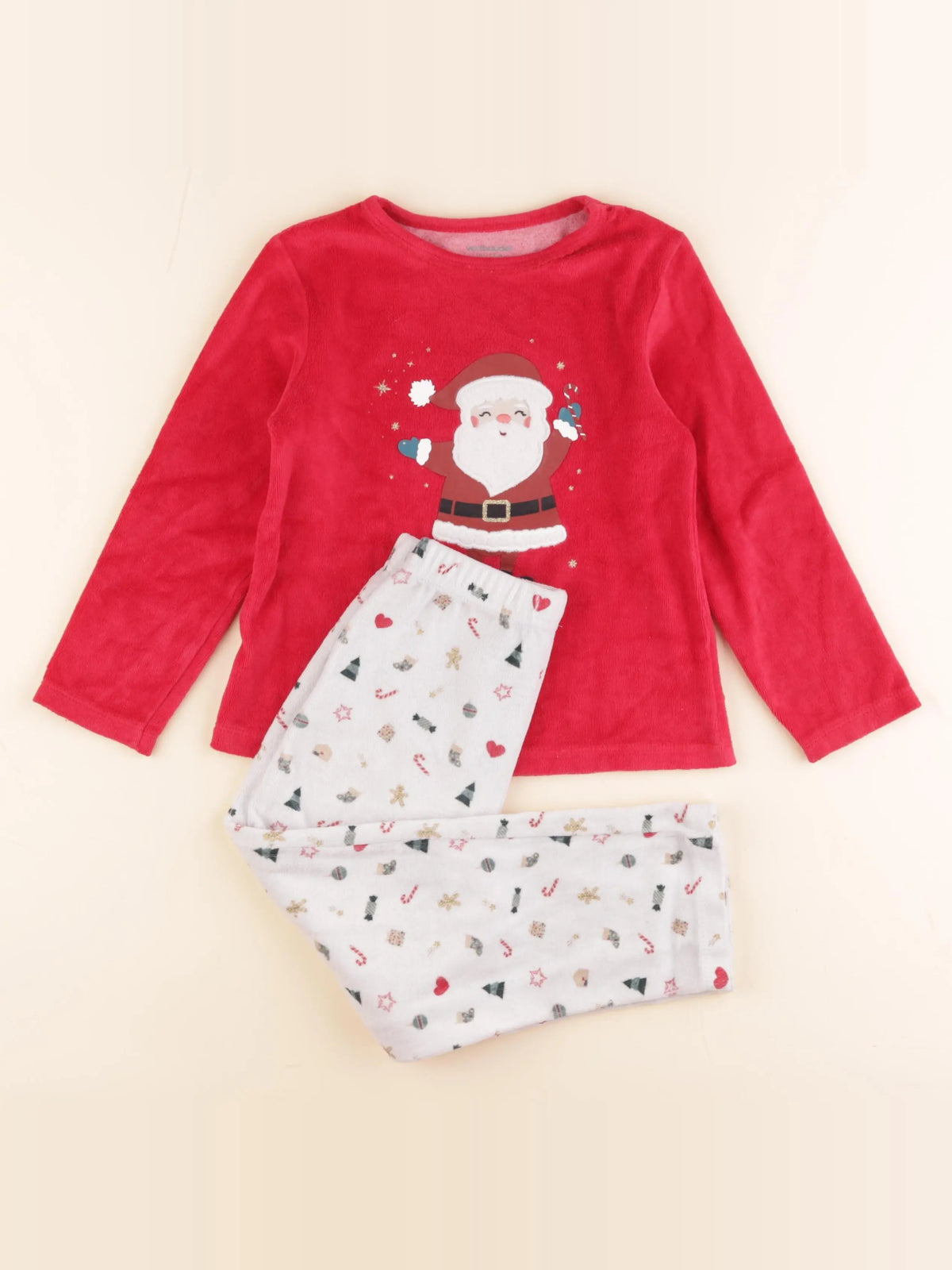 Vertbaudet - pyjama velours rouge - 5 ans