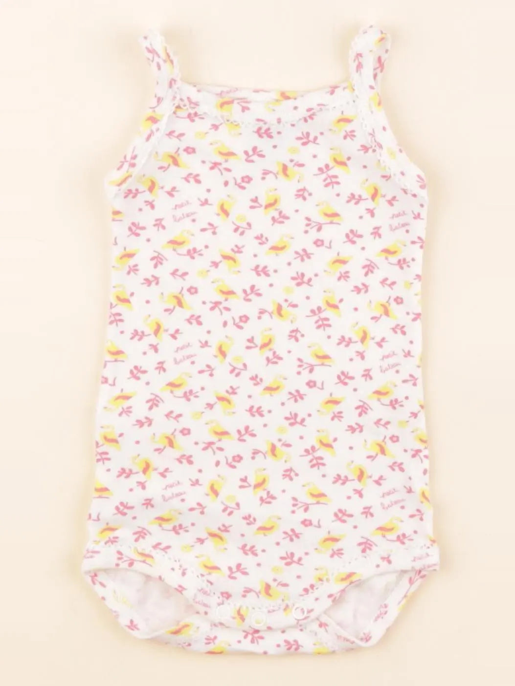 Petit Bateau - body jaune, rose - 3 mois