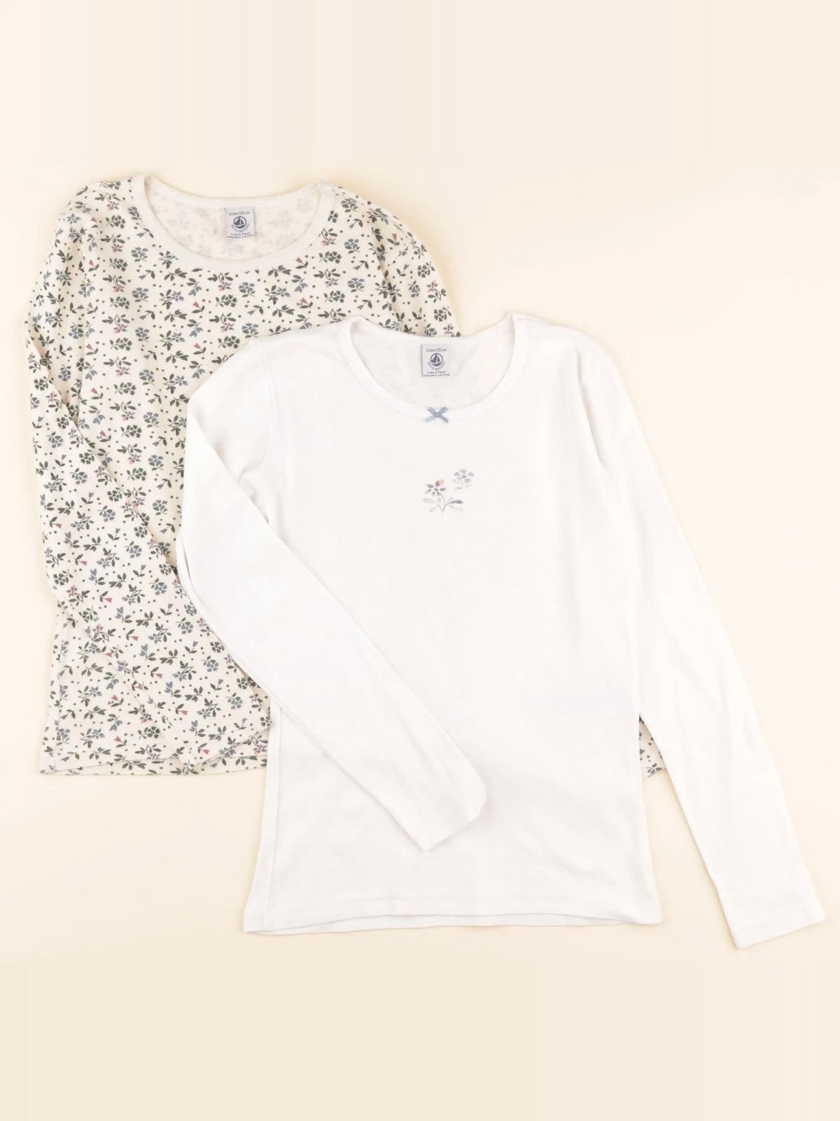 Lot de 2 maillots de corps blanc, beige
