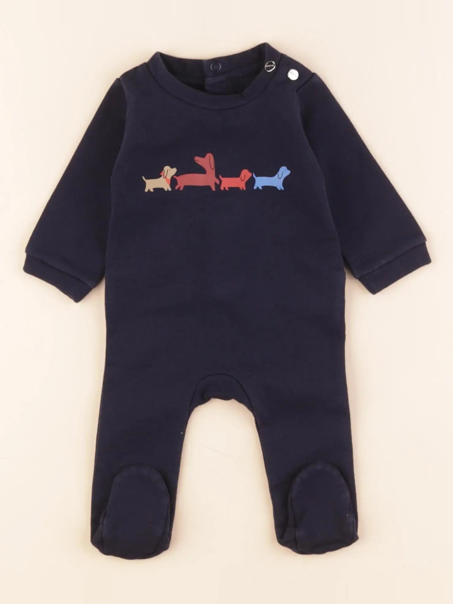 Jacadi - pyjama coton bleu - 1 mois