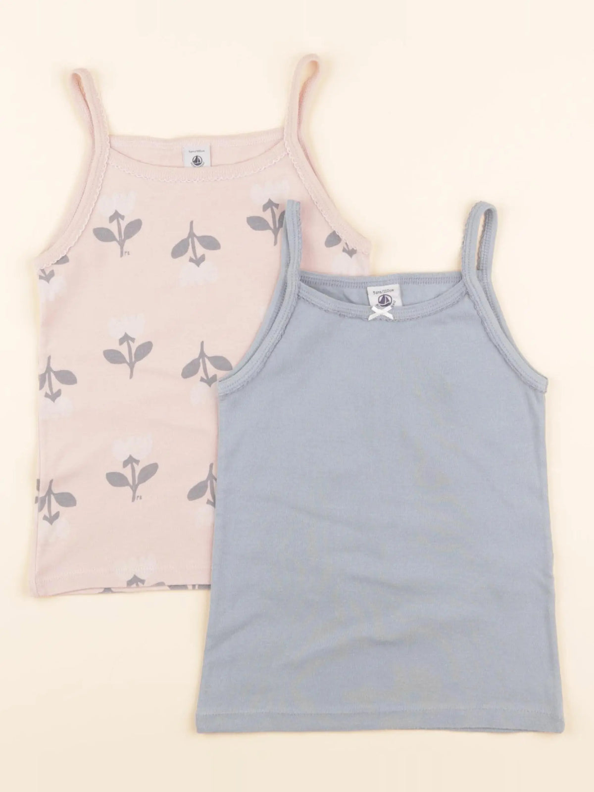 Lot de 2 maillots de corps bleu, rose