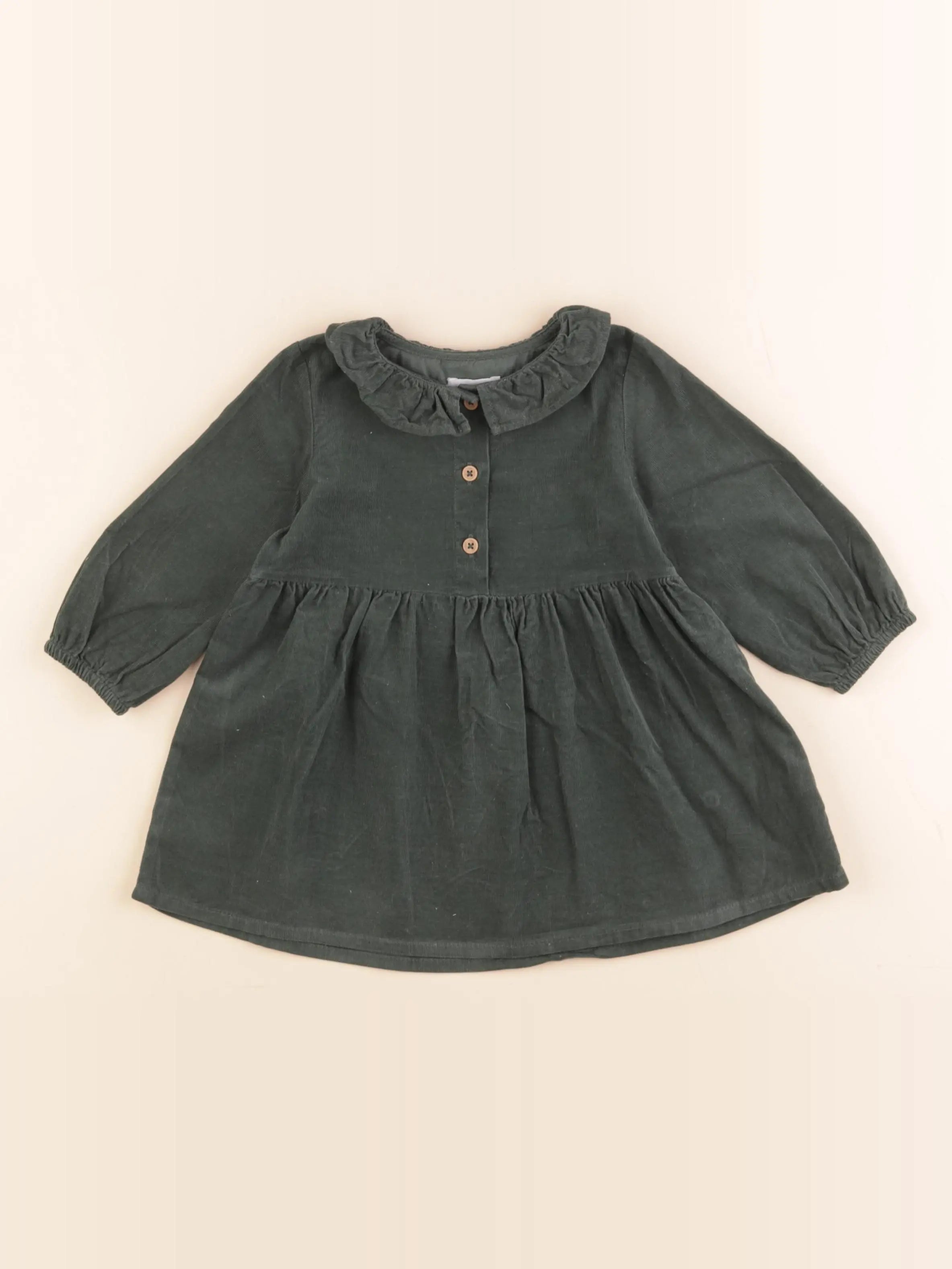 Vertbaudet - robe vert - 12 mois