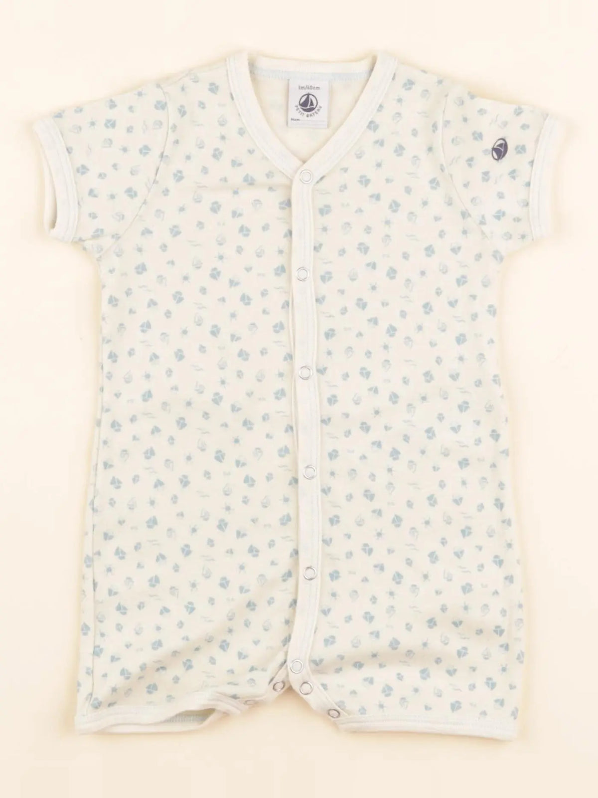 Pyjama coton beige, bleu