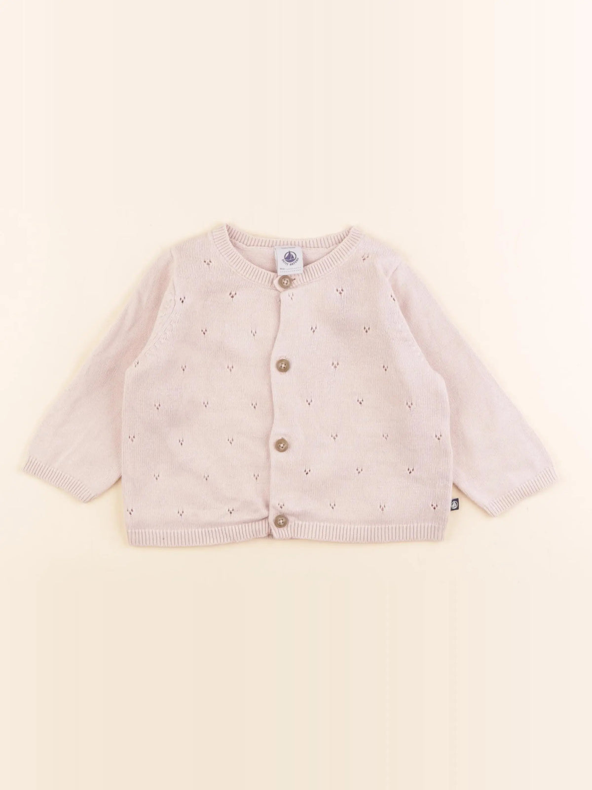 Petit Bateau - gilet rose - 12 mois