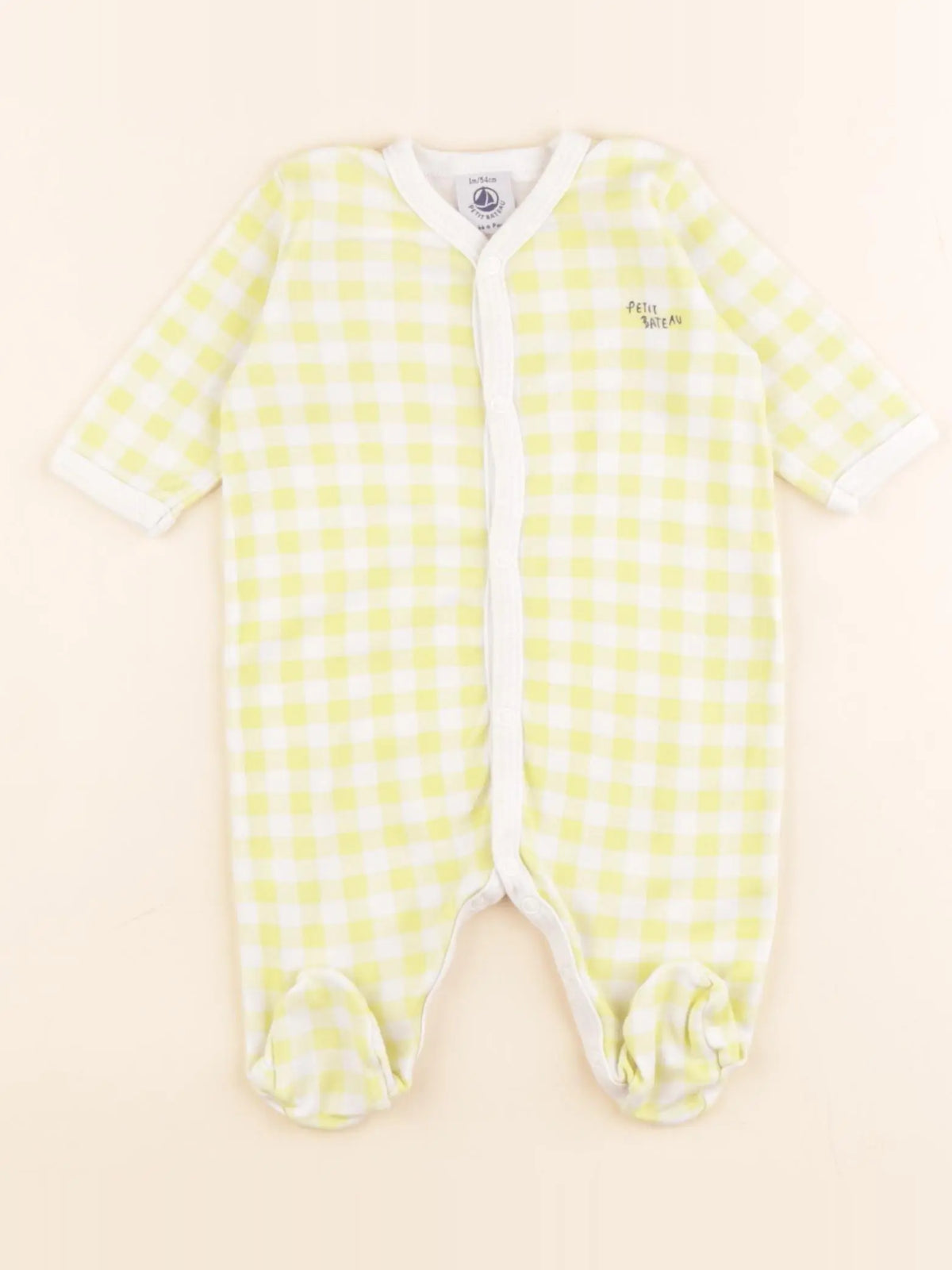 Petit Bateau - pyjama coton jaune - 1 mois