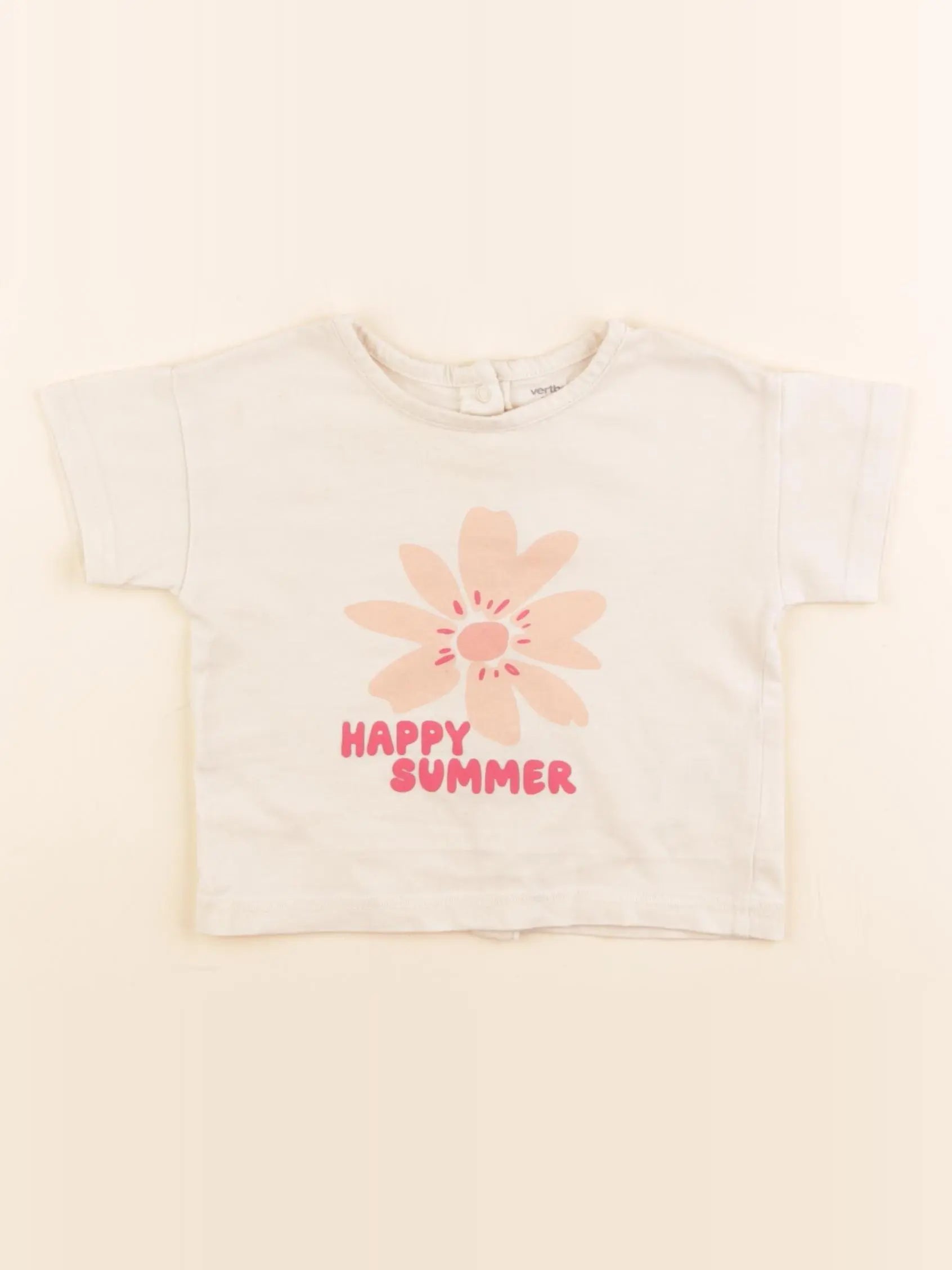 Vertbaudet - tee-shirt beige - 9 mois