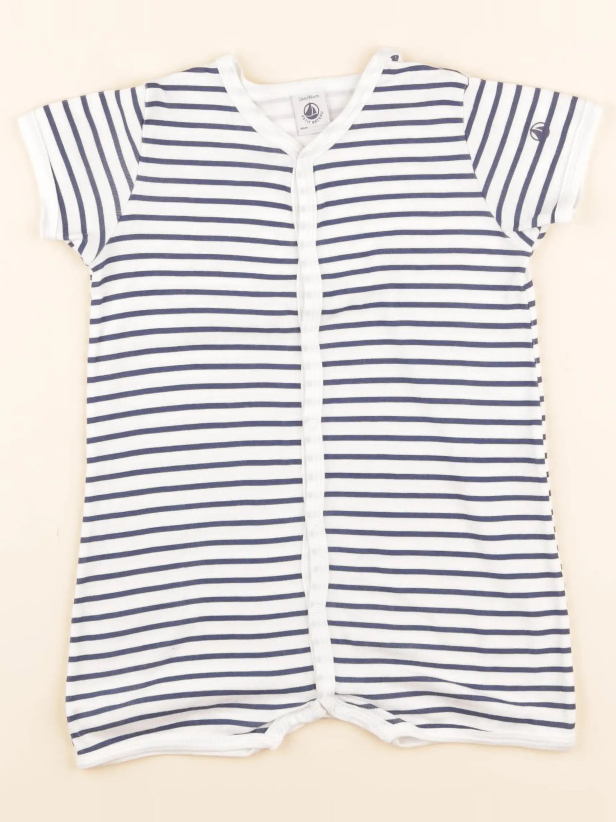 Pyjama coton bleu, blanc