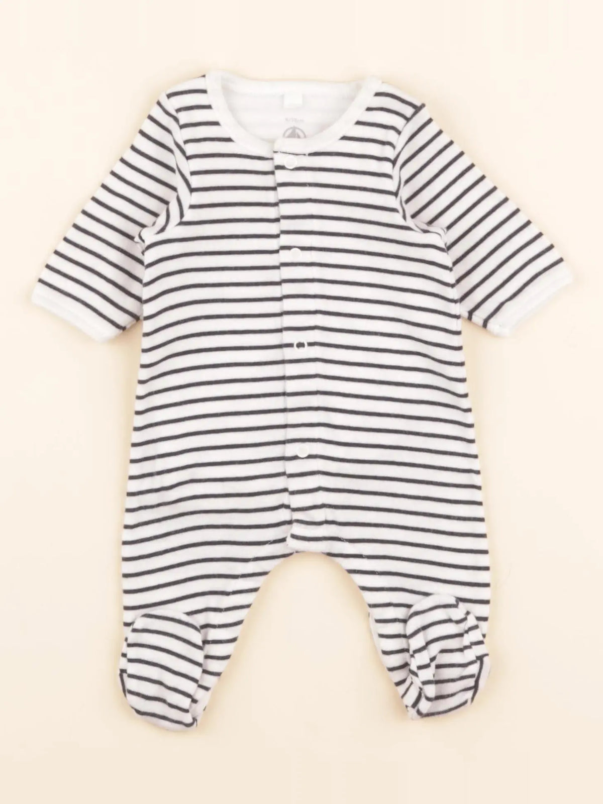 Pyjama coton blanc, bleu