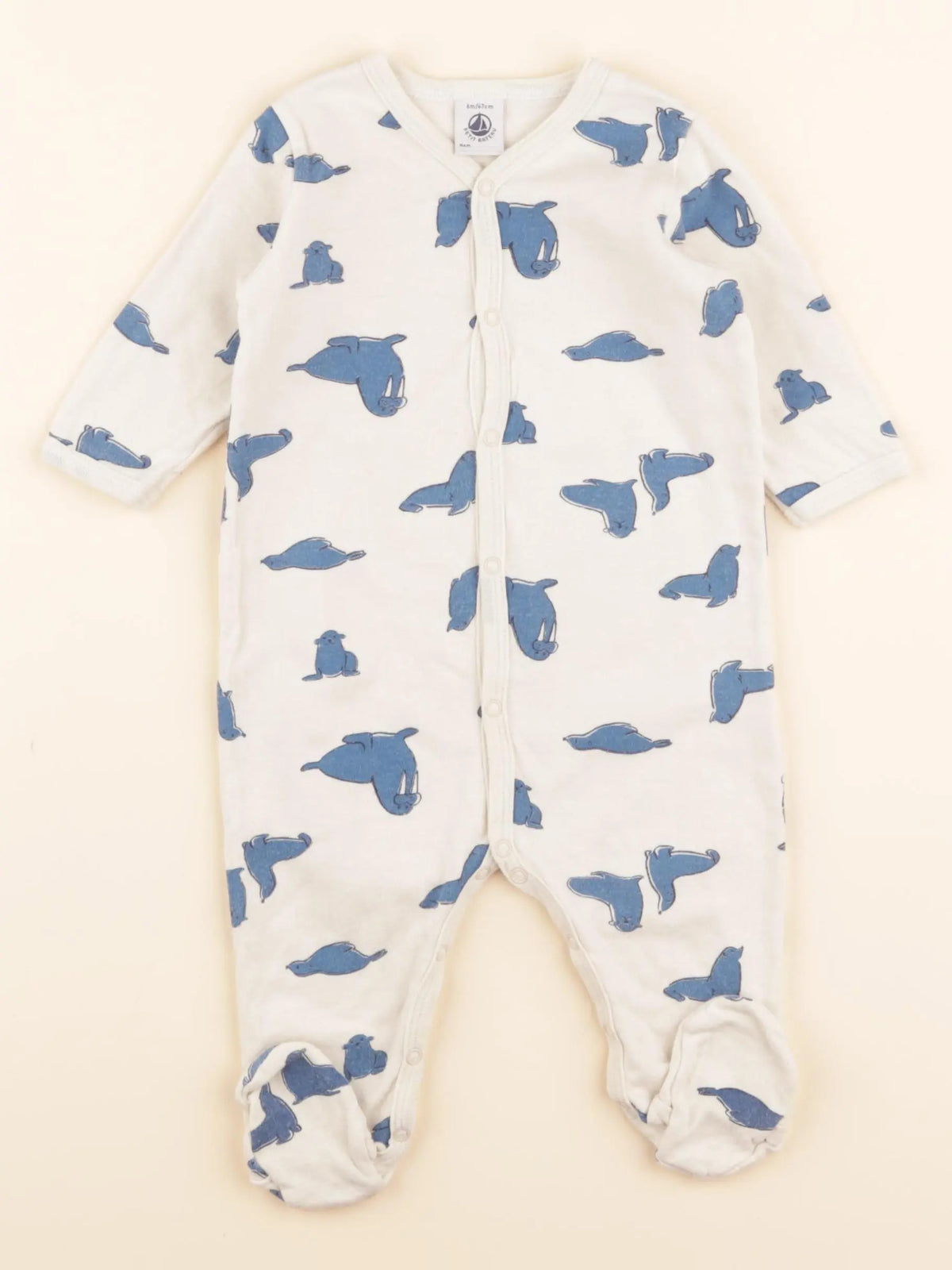 Pyjama coton bleu, blanc