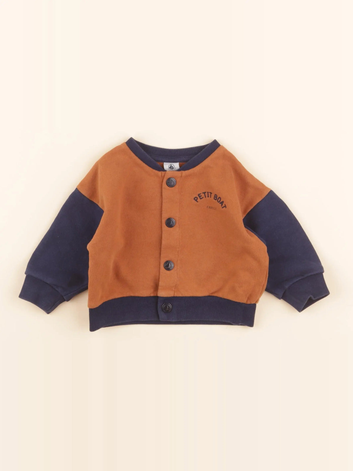 Sweat marron, bleu