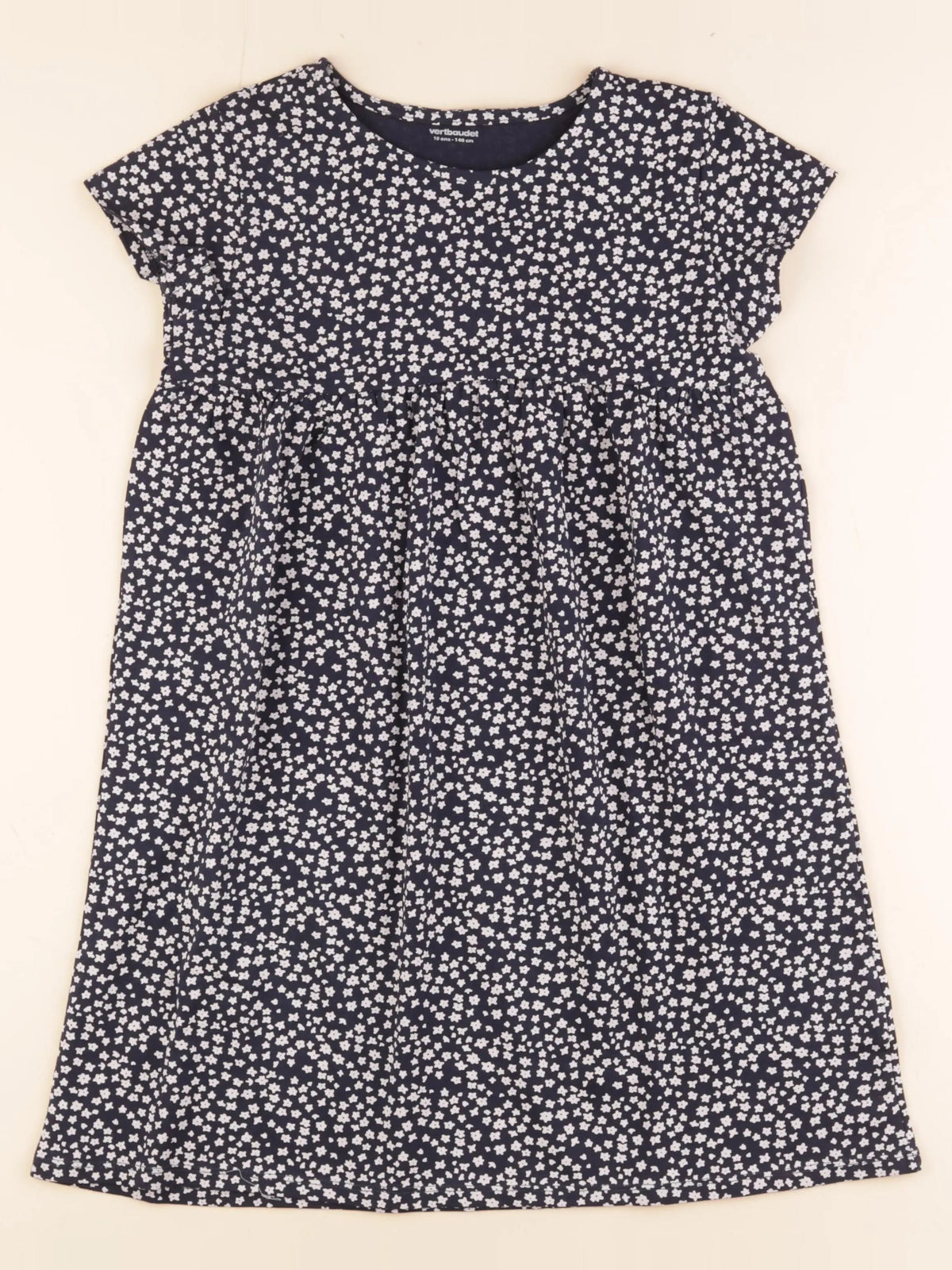 Vertbaudet - robe blanc, bleu - 10 ans