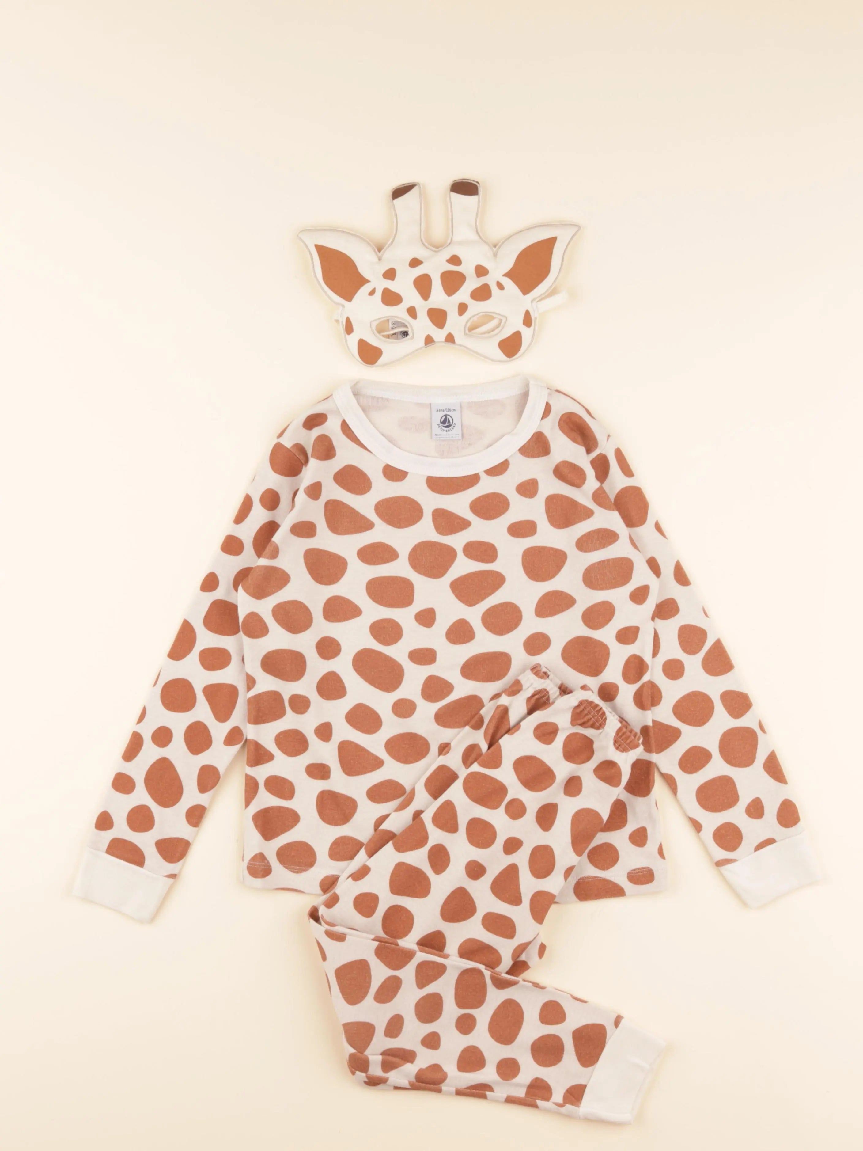 Pyjama coton beige, marron