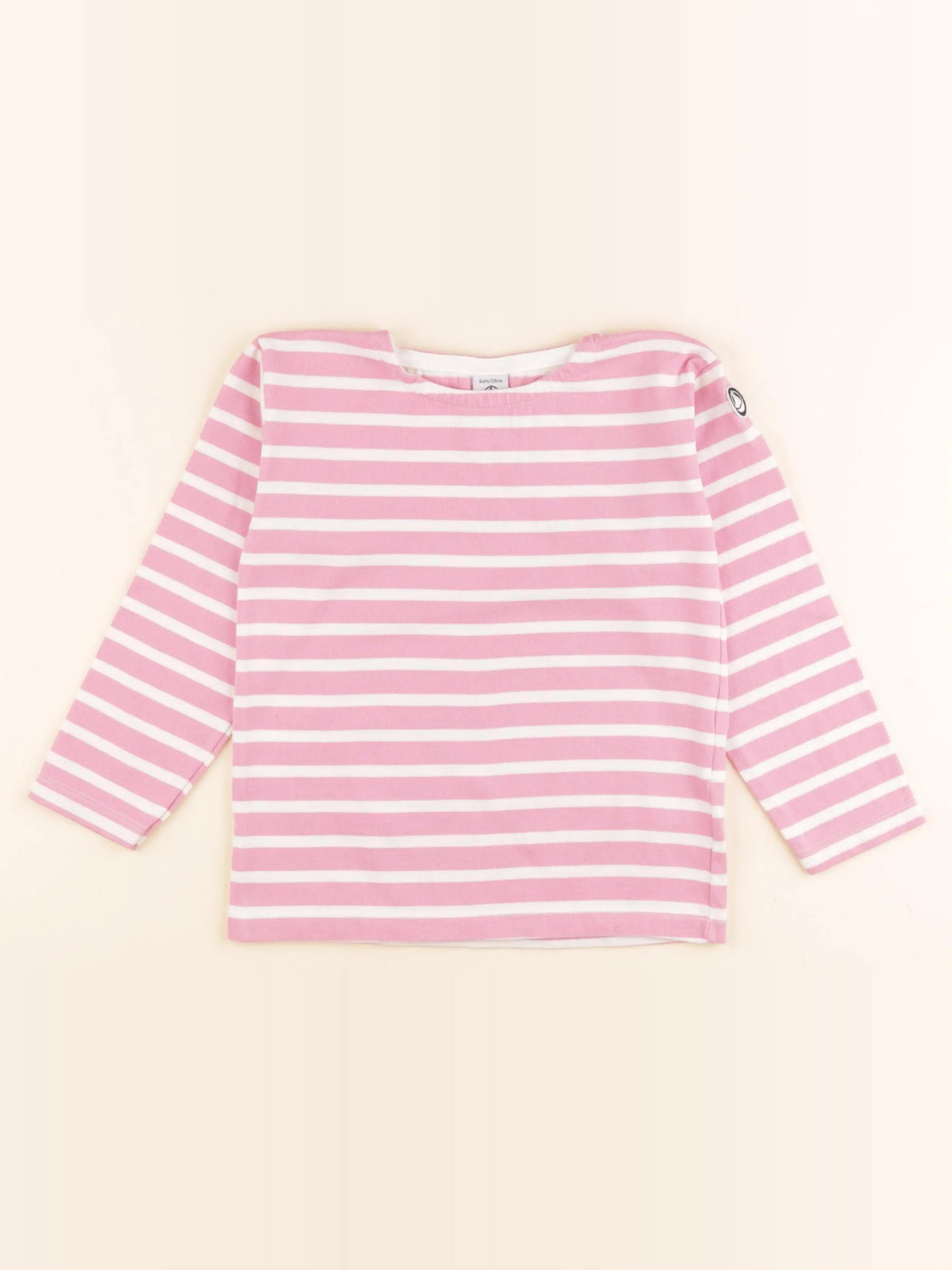 Petit Bateau - tee-shirt blanc, rose - 6 ans