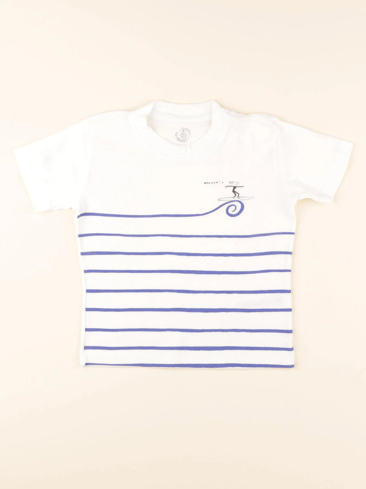 Tee-shirt blanc, bleu