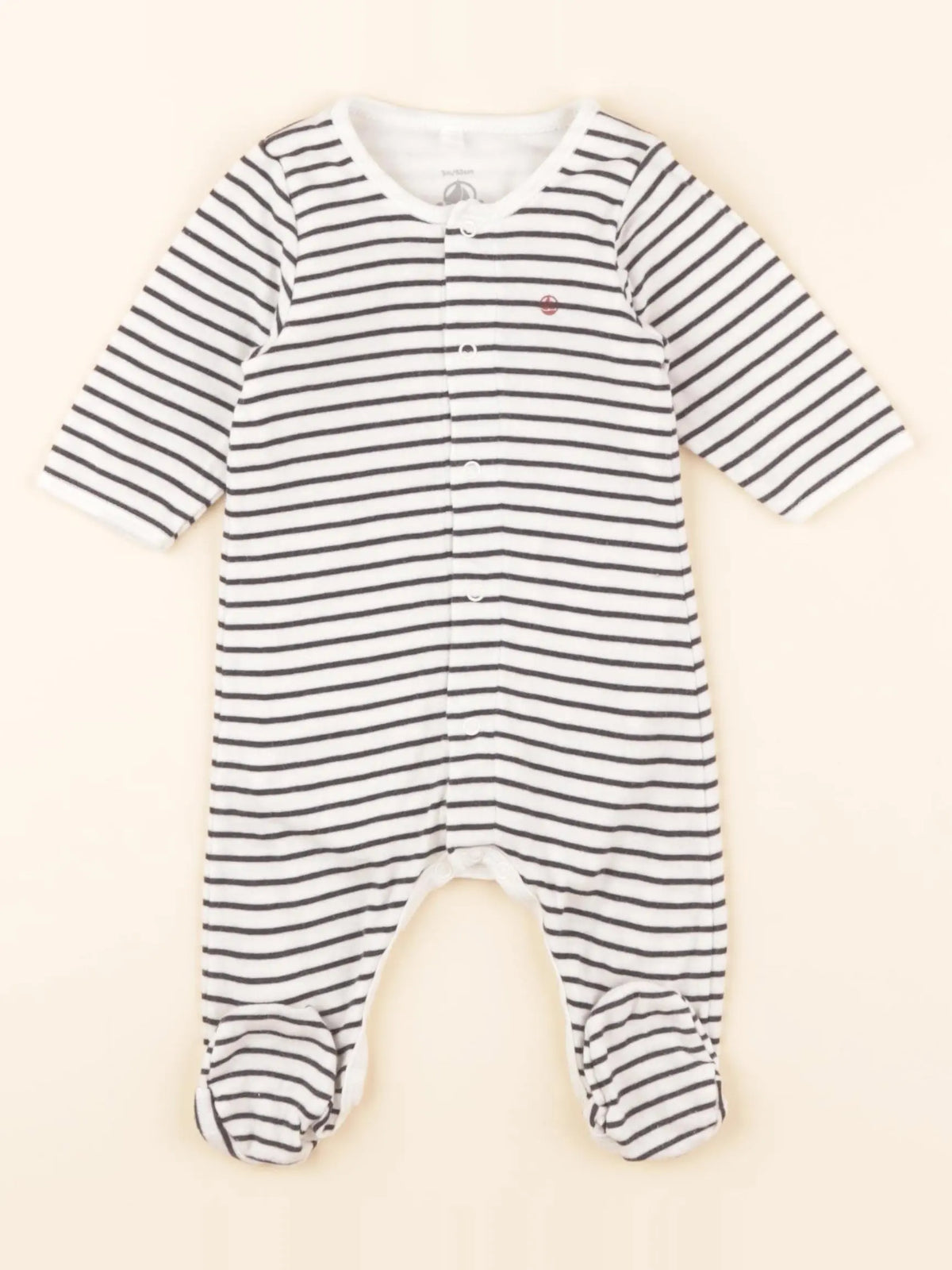 Pyjama coton blanc, bleu