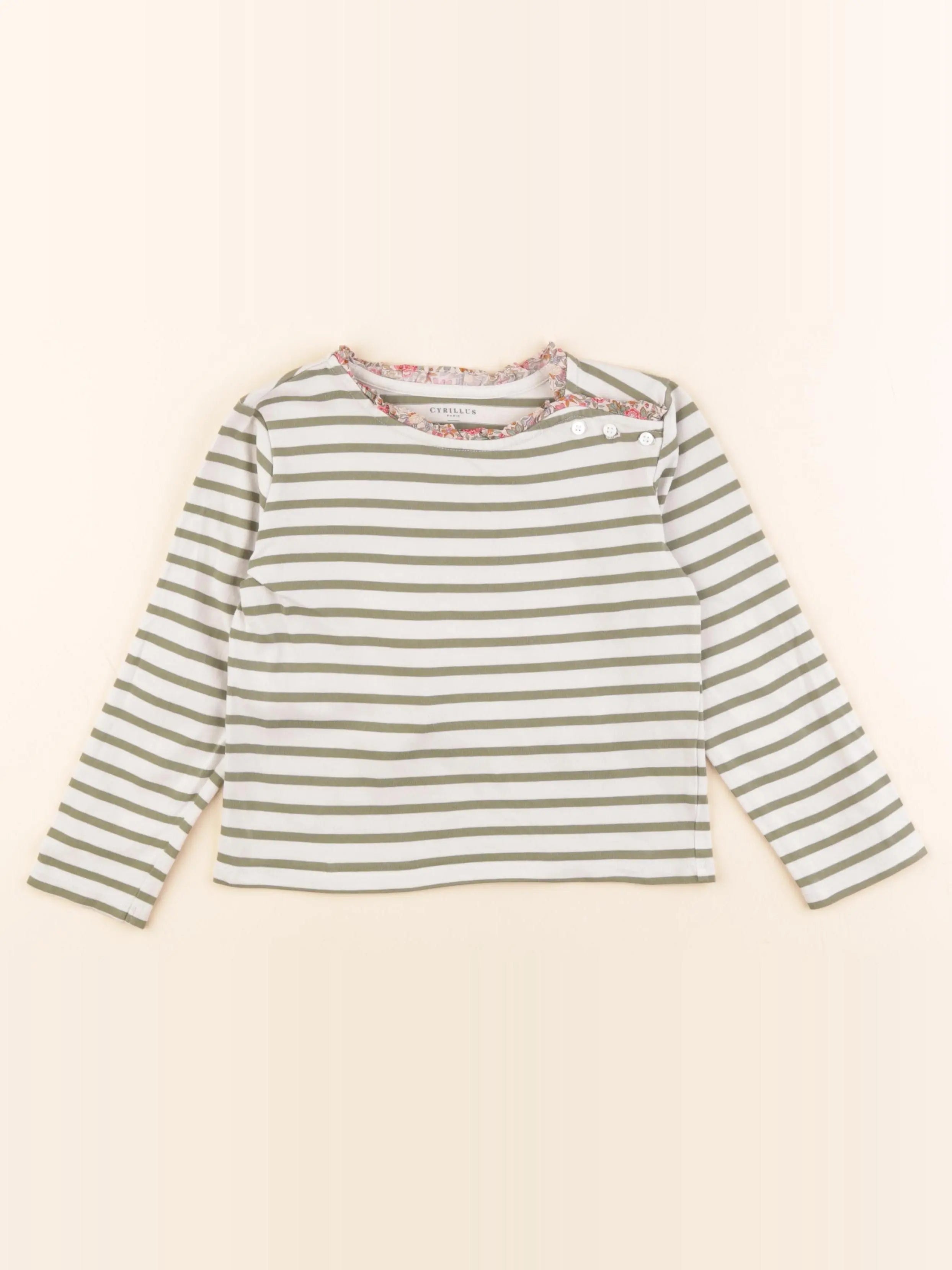 Cyrillus - tee-shirt beige, vert - 6 ans