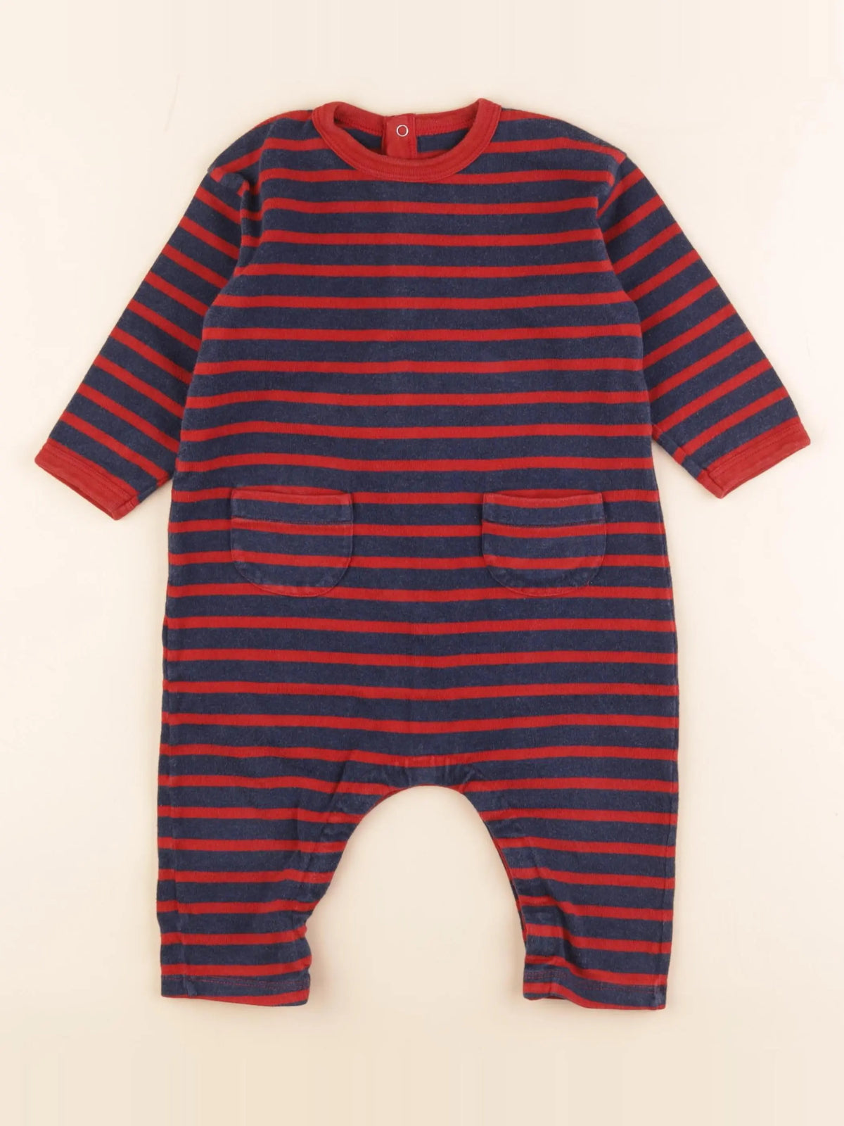 Petit Bateau - combinaison bleu, rouge - 18 mois