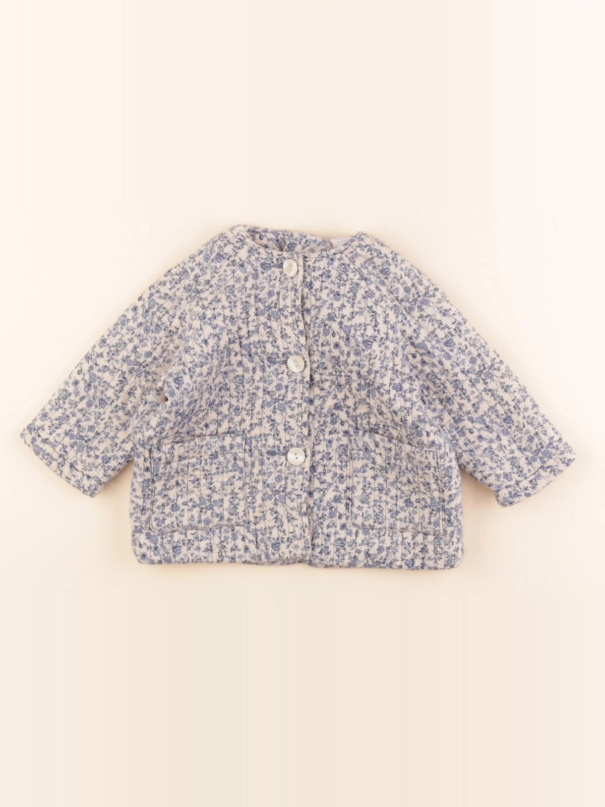 Zara - veste bleu, beige - 9/12 mois