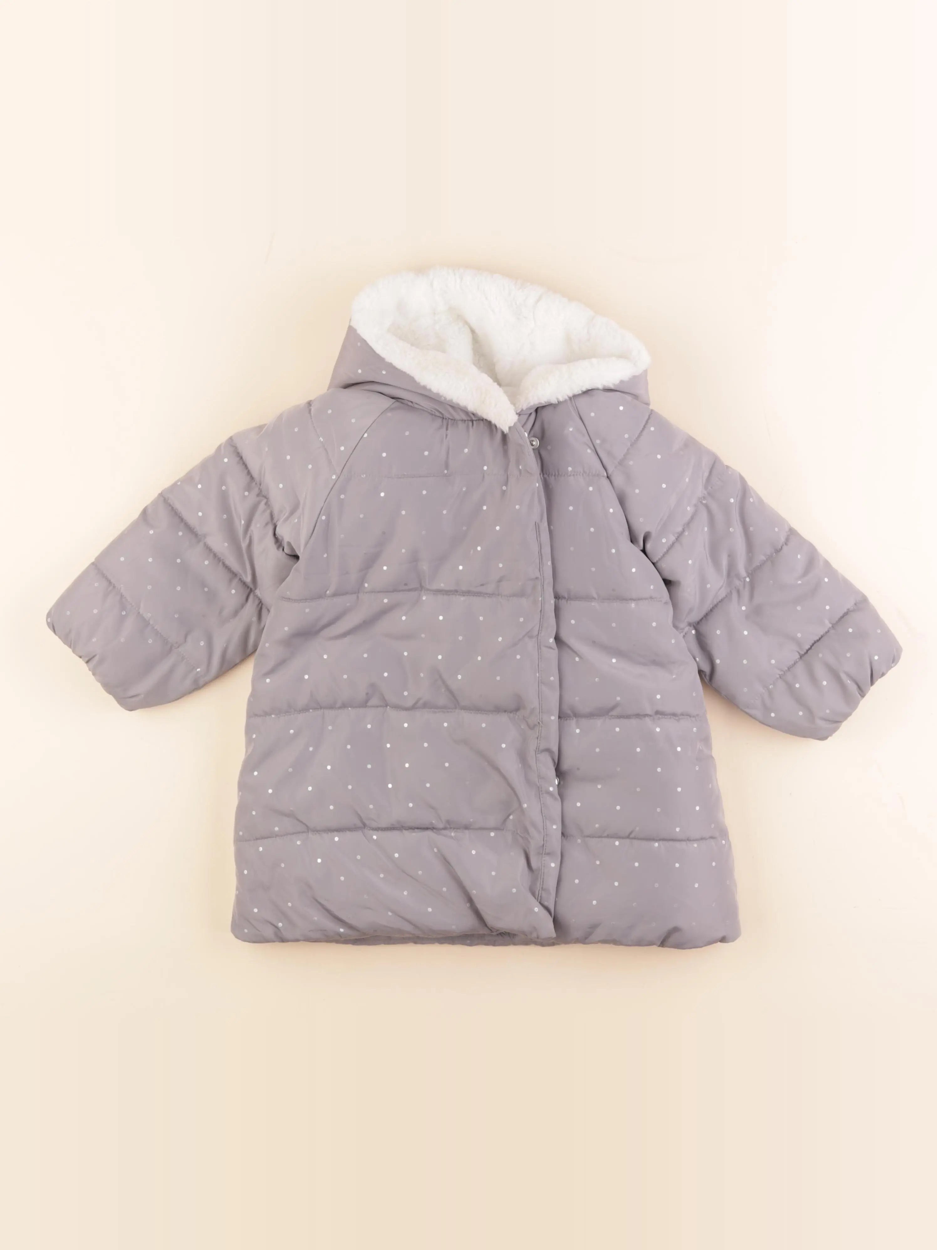 Jacadi - parka gris, argent - 24 mois