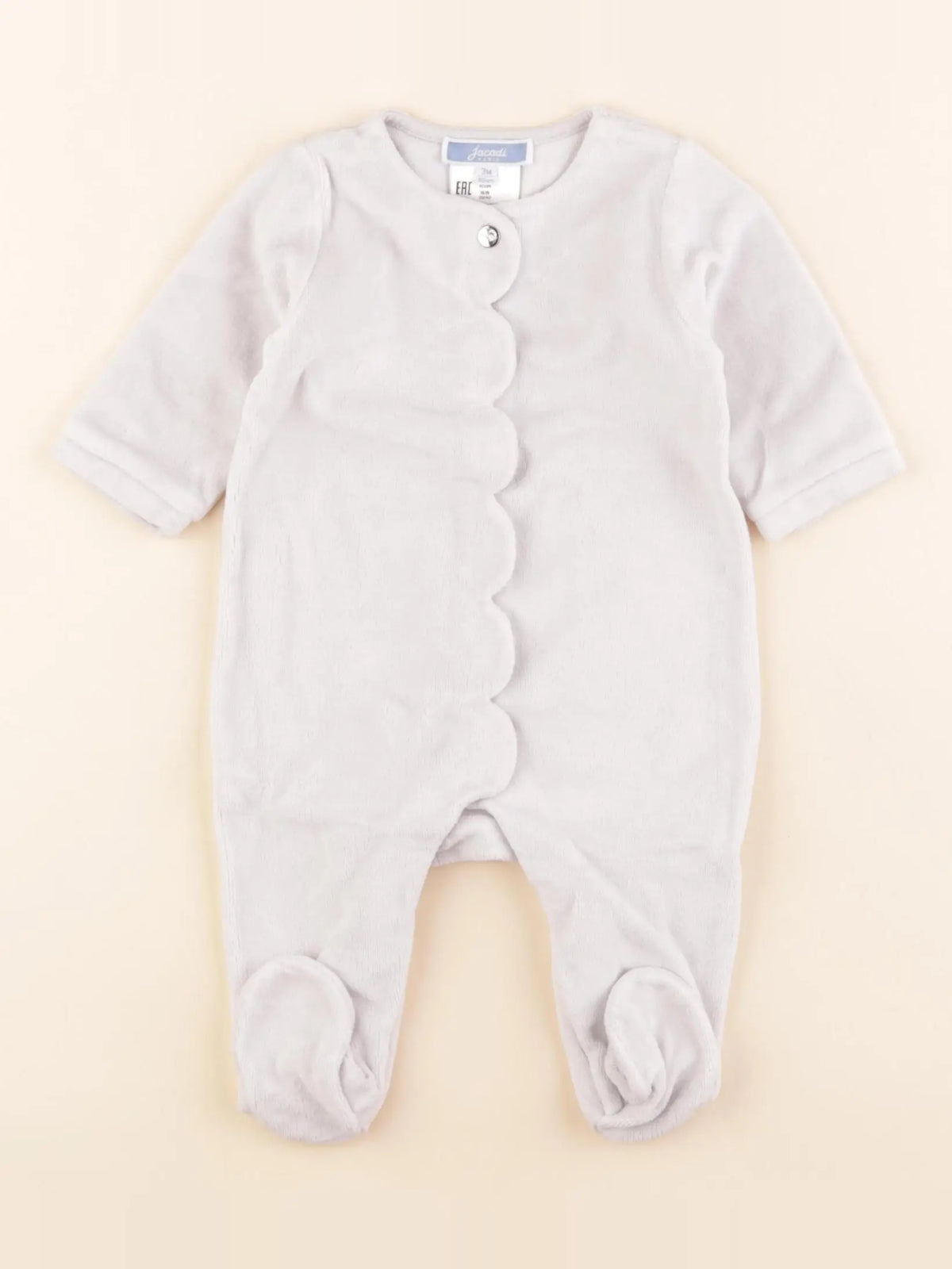 Jacadi - pyjama velours gris - 3 mois