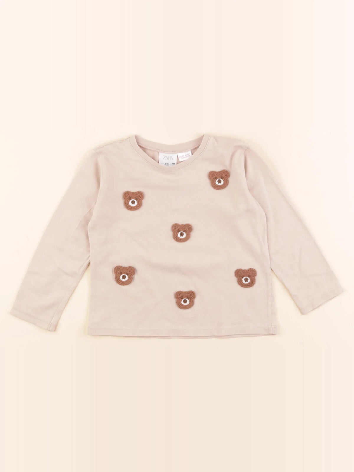 Zara - tee-shirt marron - 2/3 ans