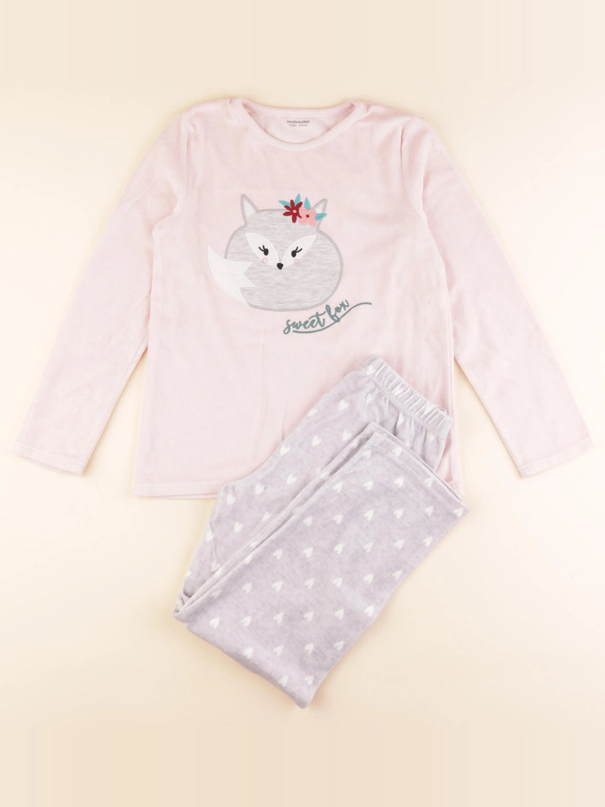 Vertbaudet - pyjama velours multicolore - 12 ans