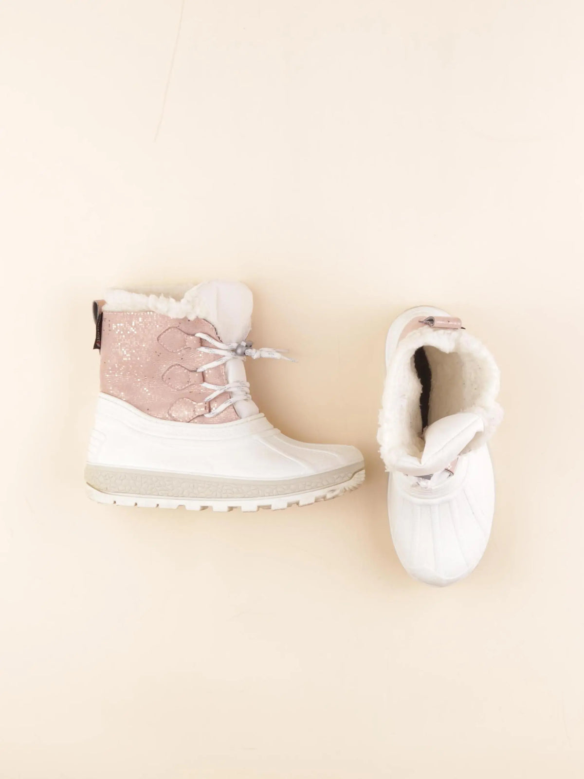 Vertbaudet - boots ski blanc, rose - pointure 34
