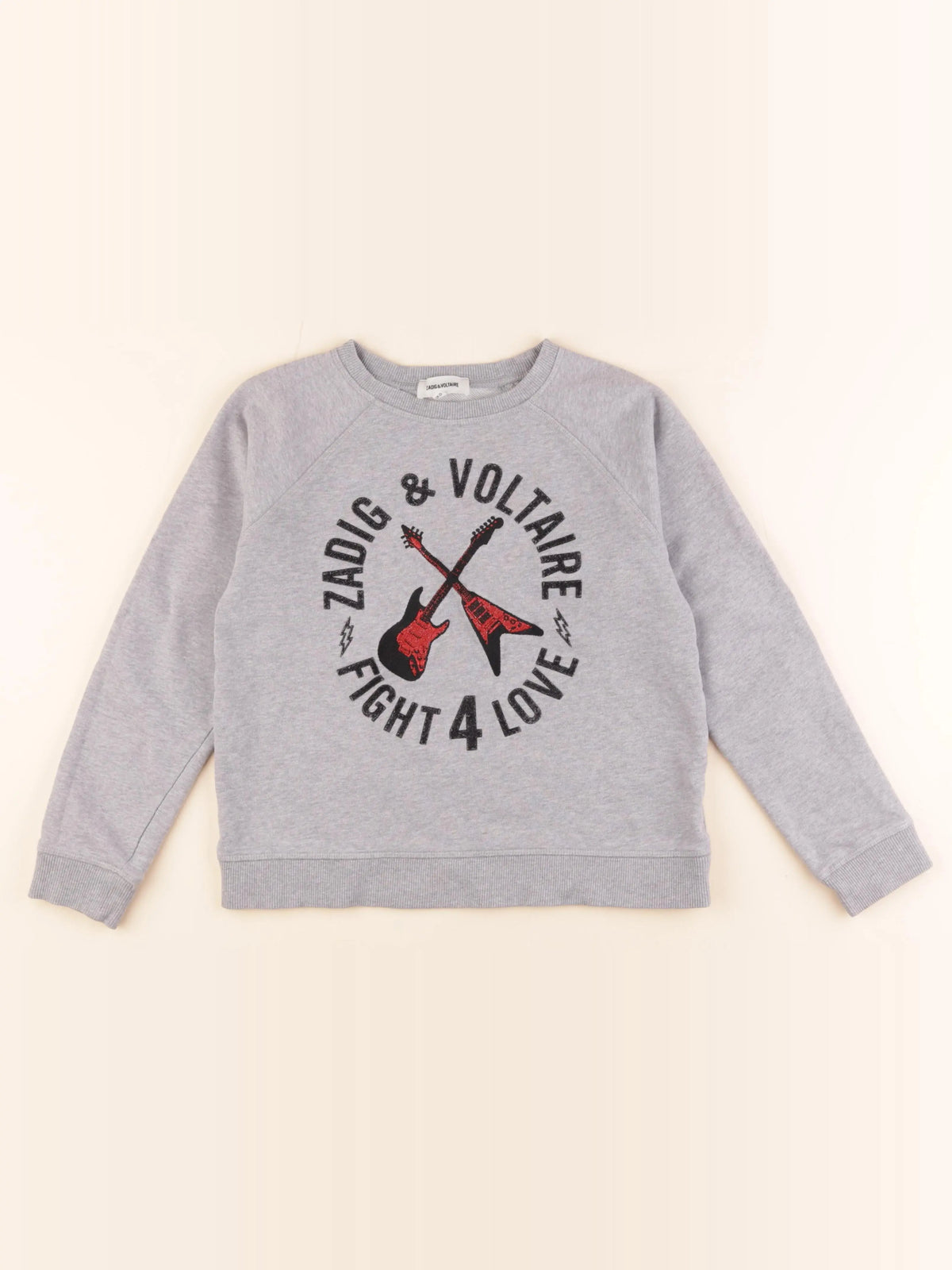 Zadig & Voltaire - sweat gris - 12 ans