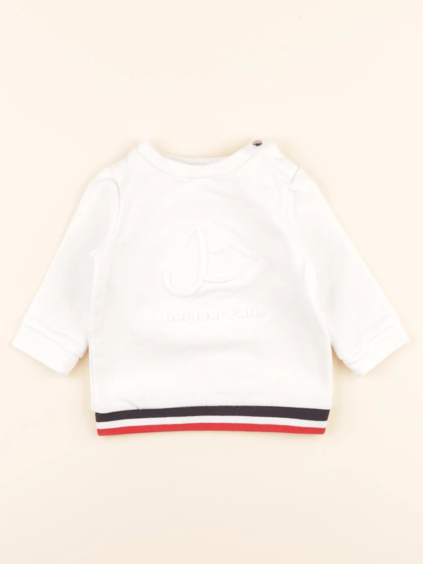 Jacadi - sweat blanc - 6 mois