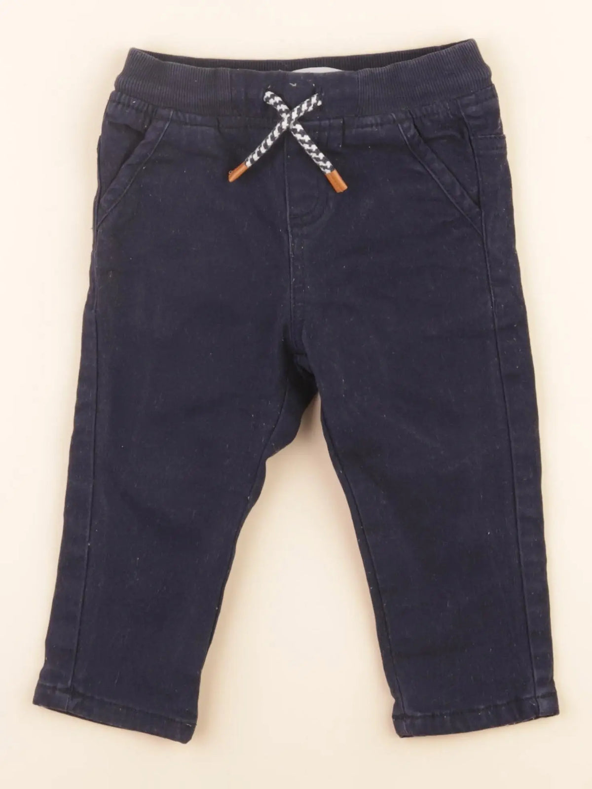 Vertbaudet - pantalon doublé bleu - 18 mois