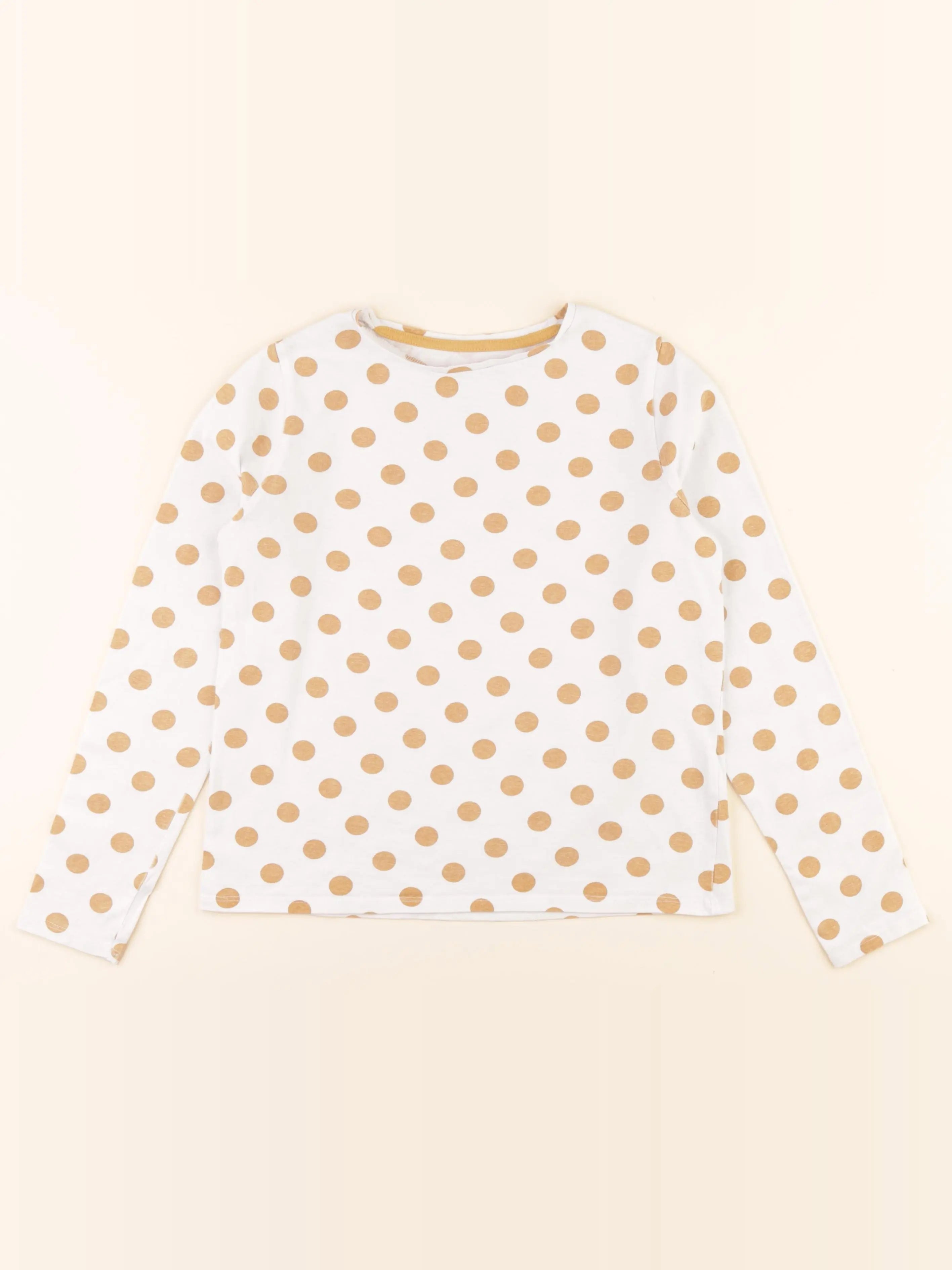 Vertbaudet - tee-shirt blanc, jaune - 10 ans