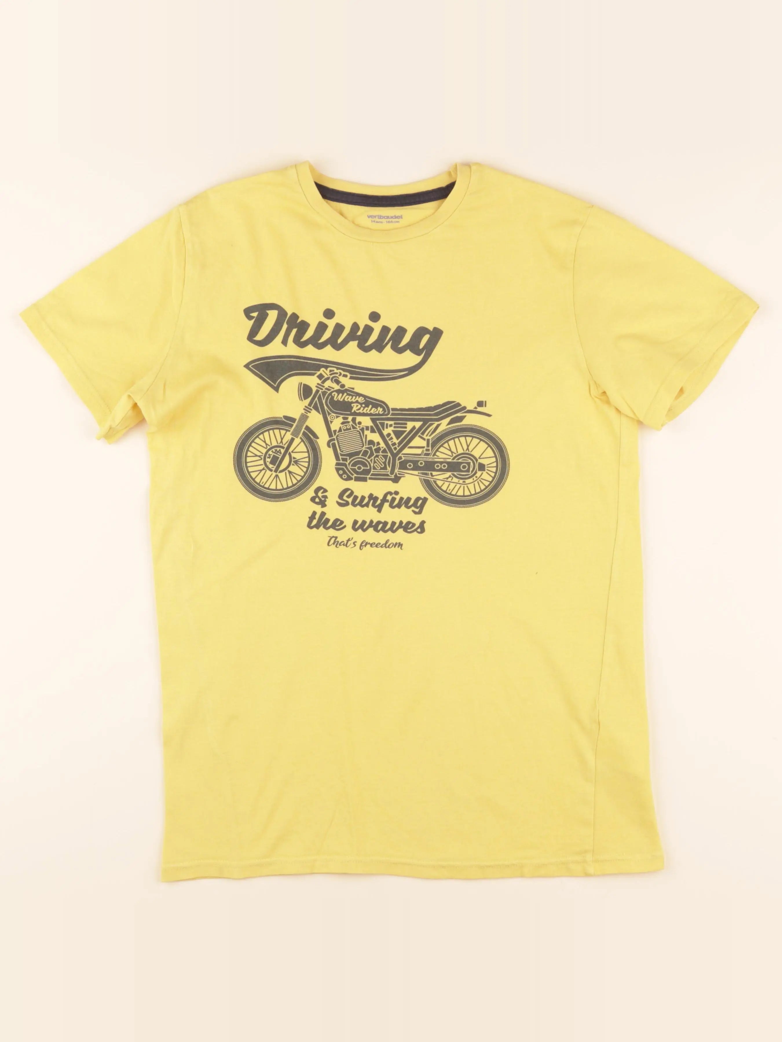 Vertbaudet - tee-shirt jaune - 14 ans