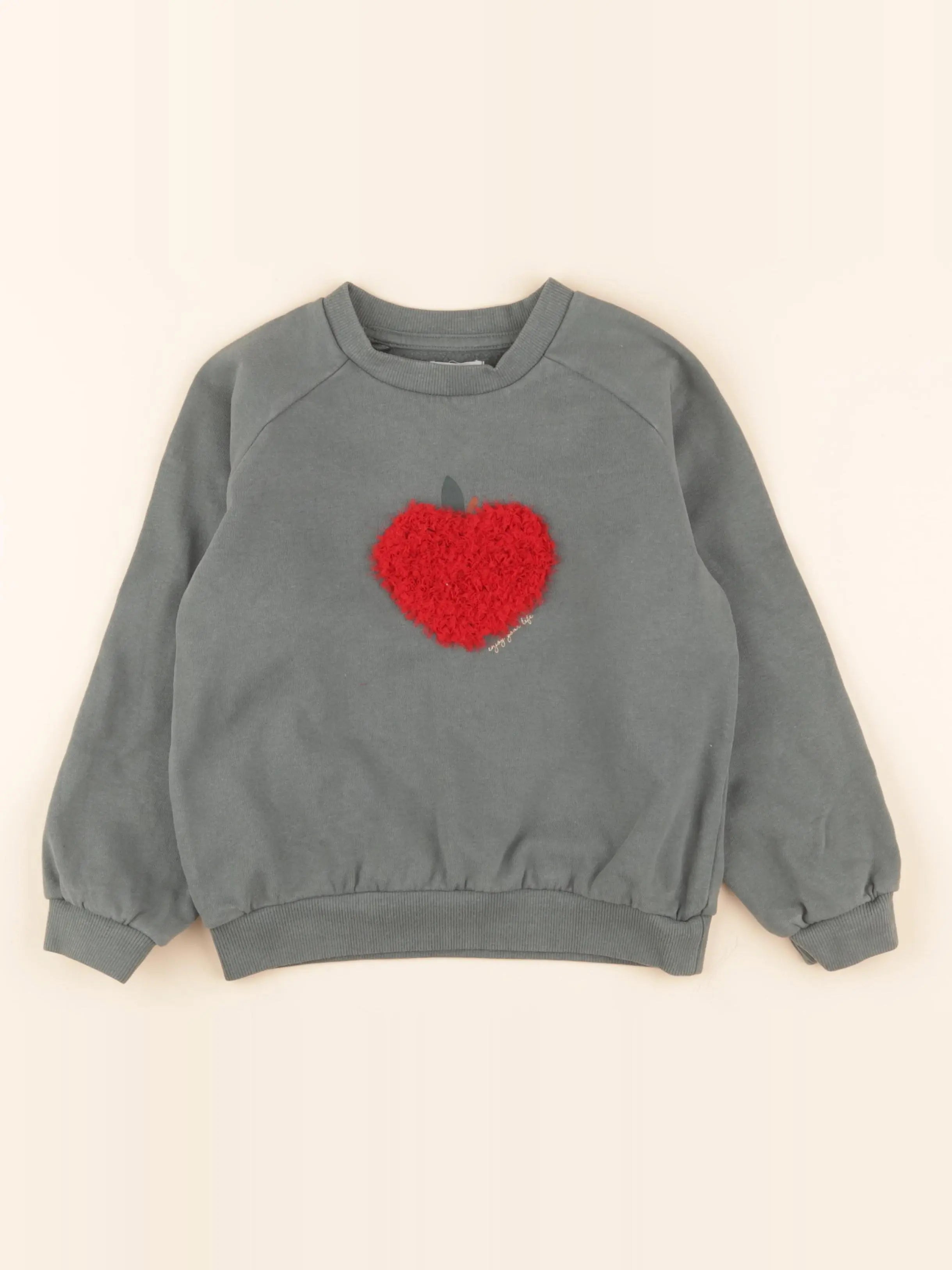 Vertbaudet - sweat vert - 8 ans
