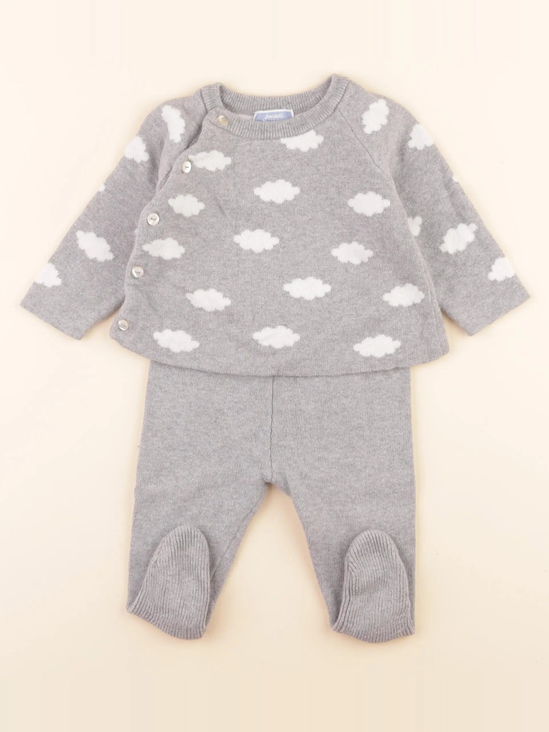 Jacadi - ensemble gris - 6 mois
