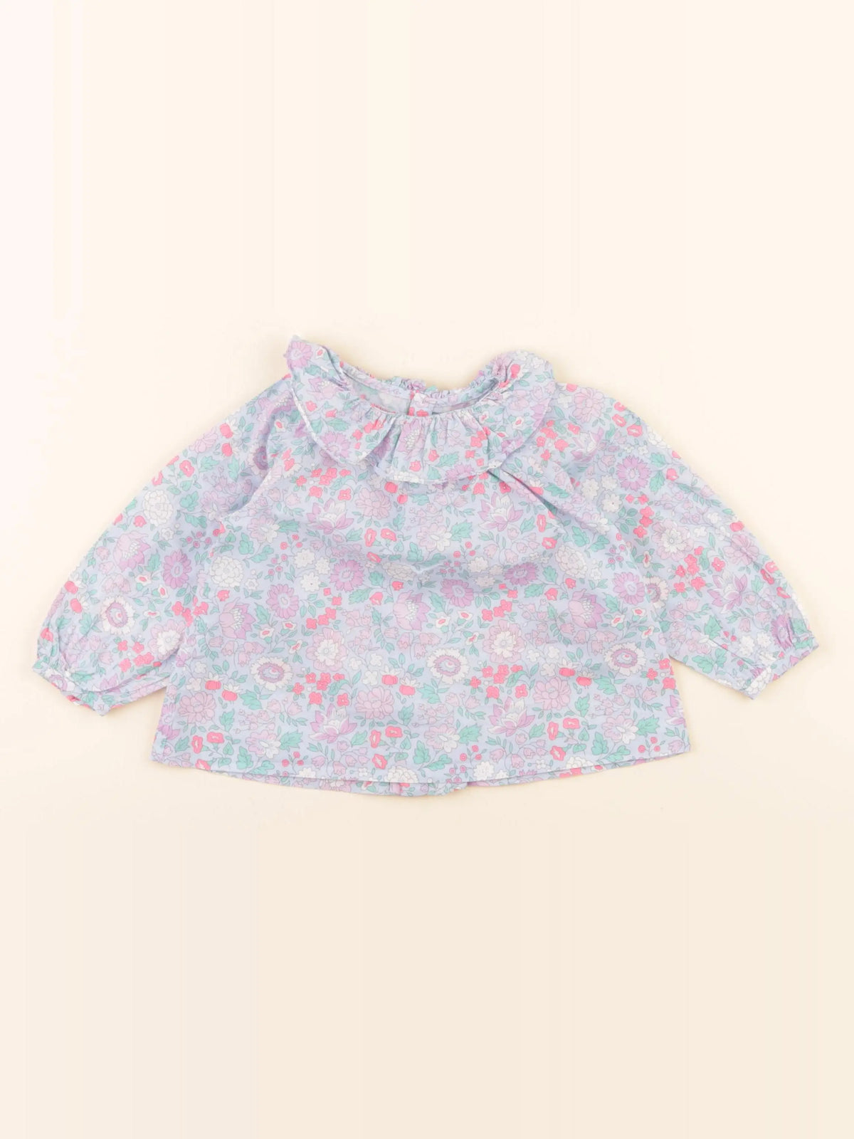 Jacadi - blouse liberty bleu - 12 mois