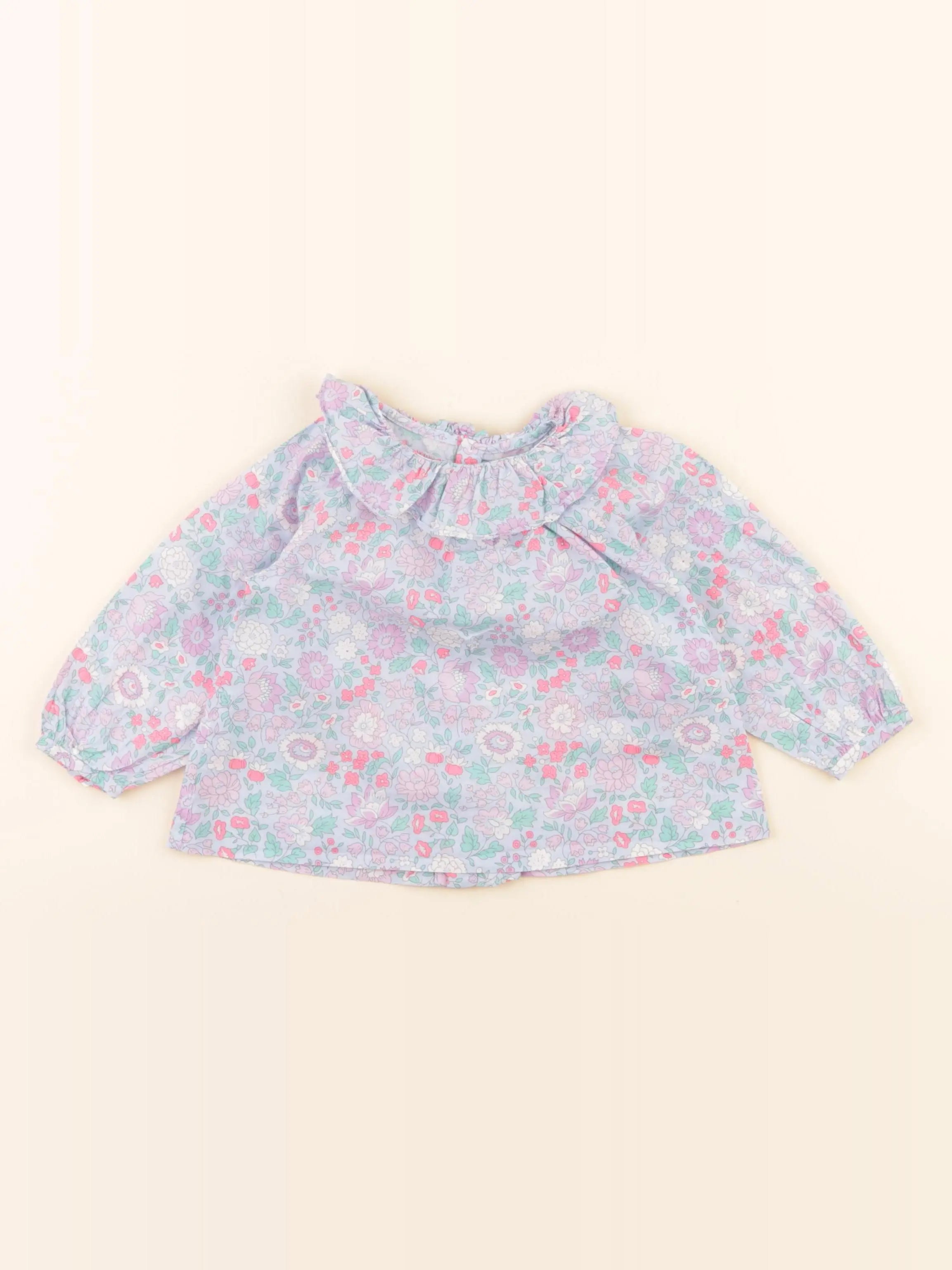 Jacadi - blouse liberty bleu - 12 mois