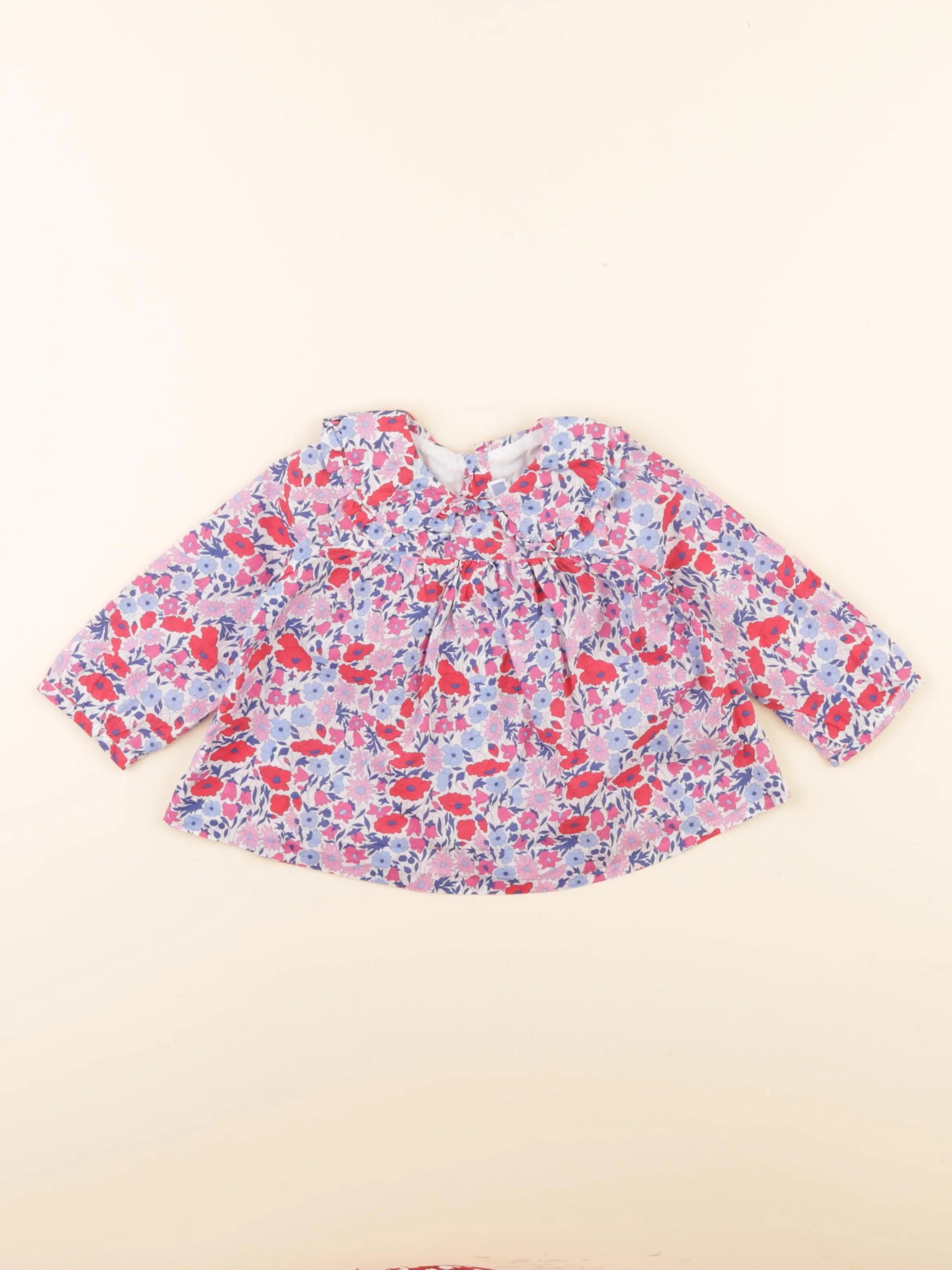 Jacadi - blouse liberty bleu - 12 mois