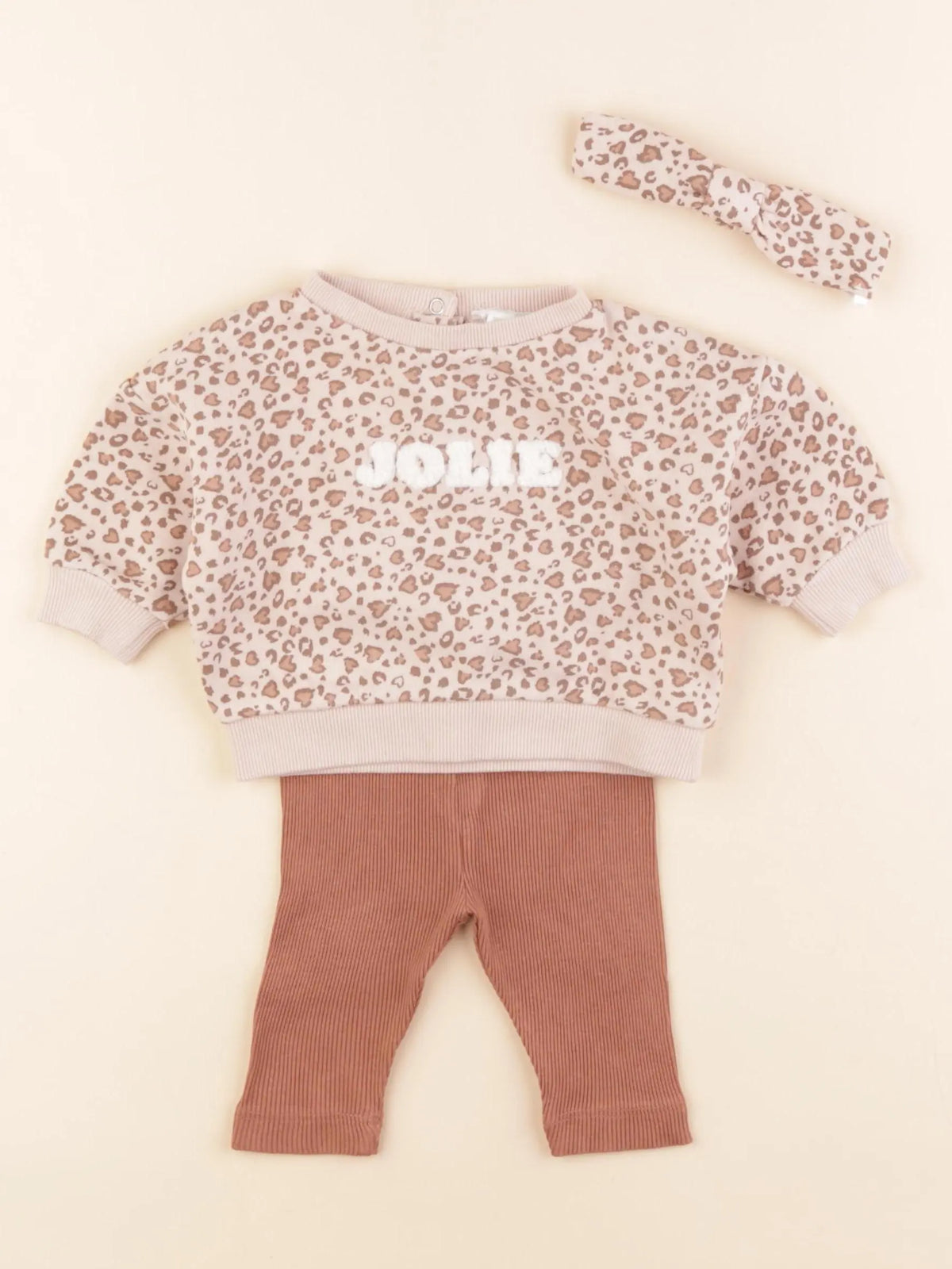 Vertbaudet - ensemble beige - 3 mois