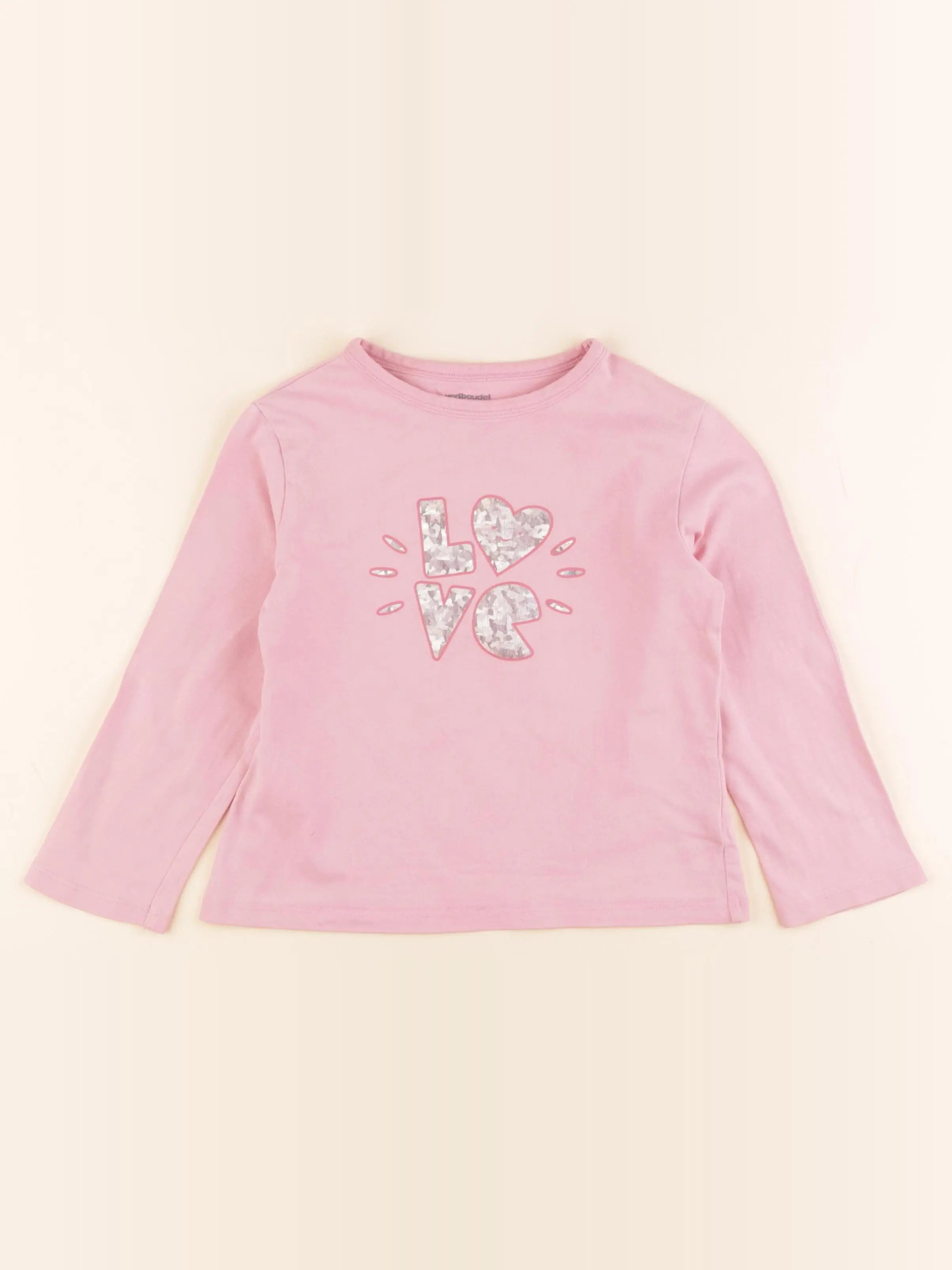 Vertbaudet - tee-shirt rose - 5 ans