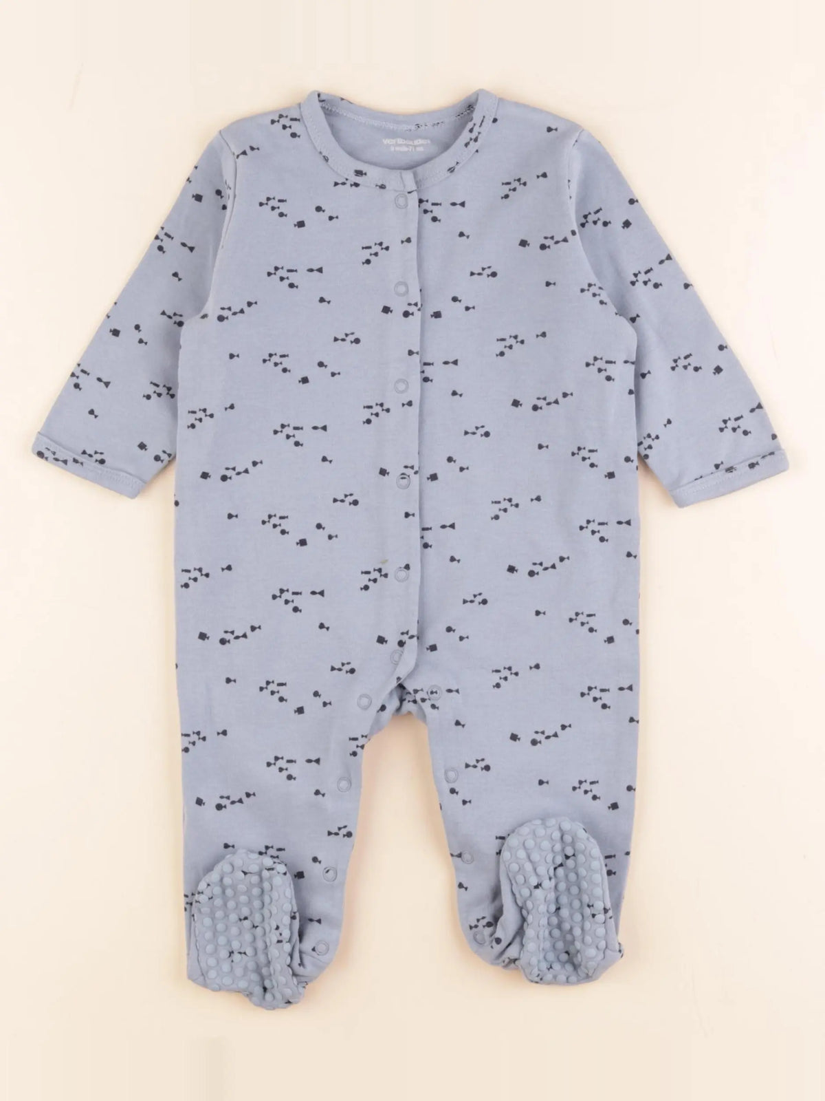 Vertbaudet - pyjama coton bleu - 9 mois