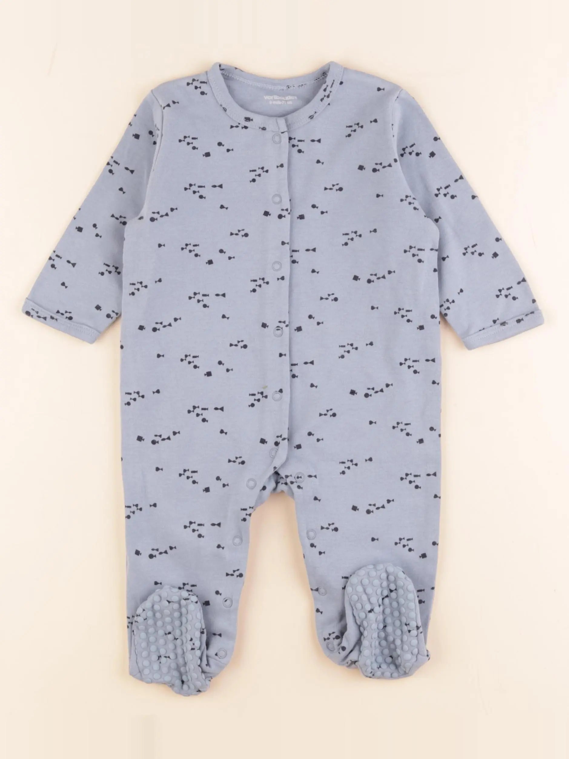 Vertbaudet - pyjama coton bleu - 9 mois
